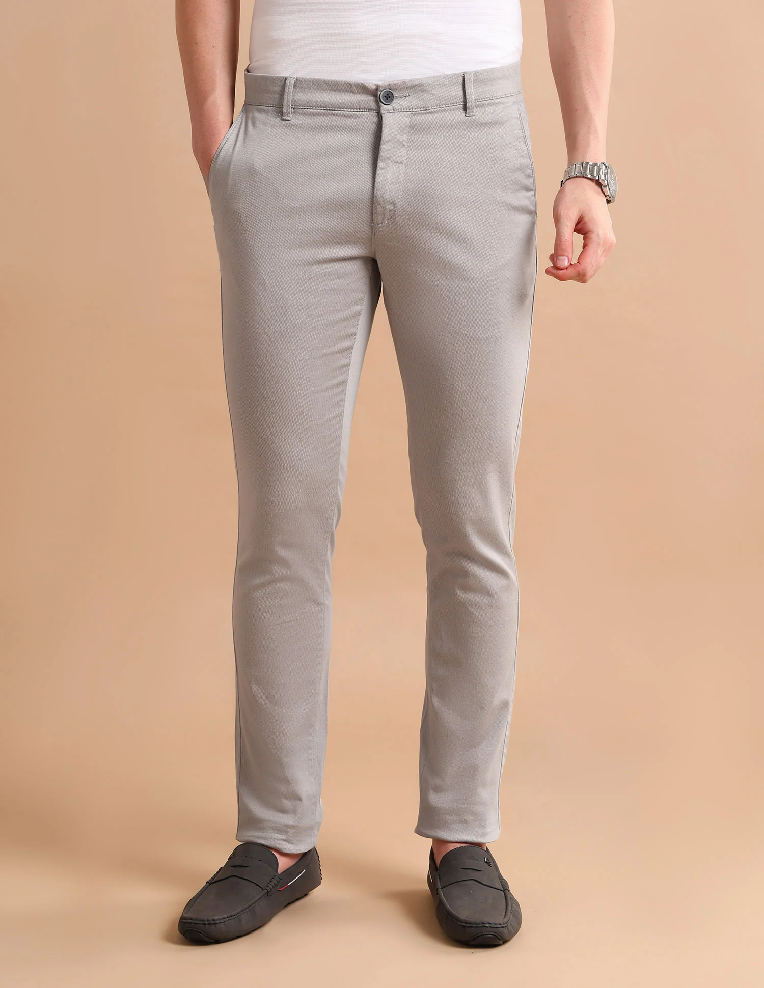 Austin Regular Fit Cotton Stretch Printed Signature Chinos - Image 6