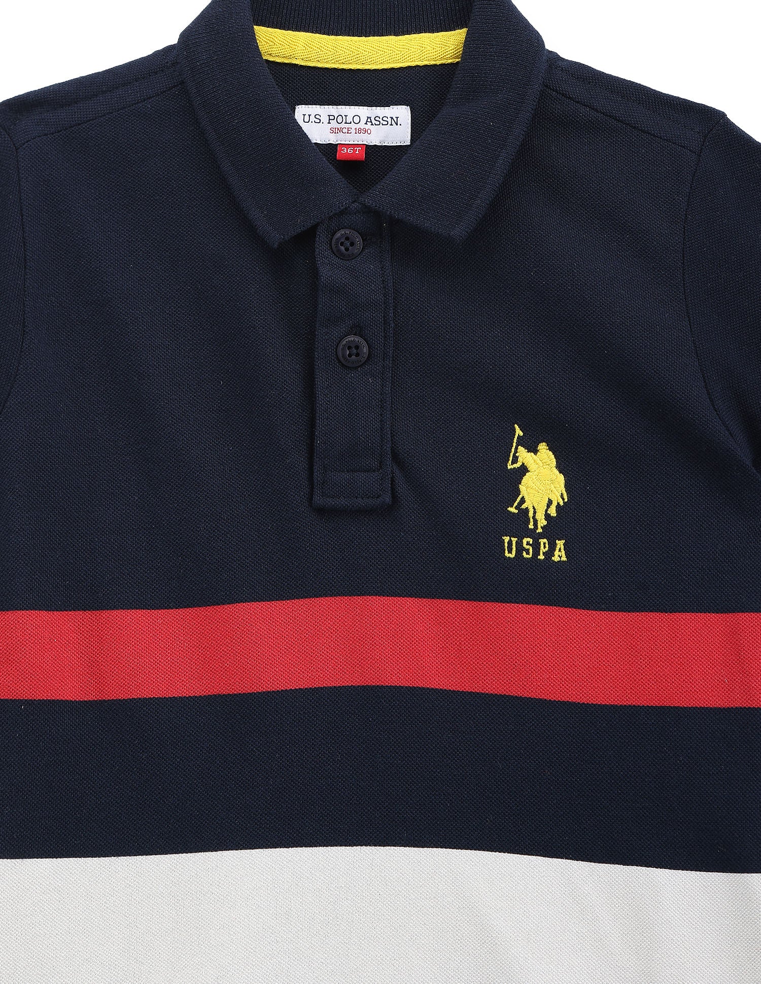 Boys Horizontal Stripe Polo Shirt - Image 3