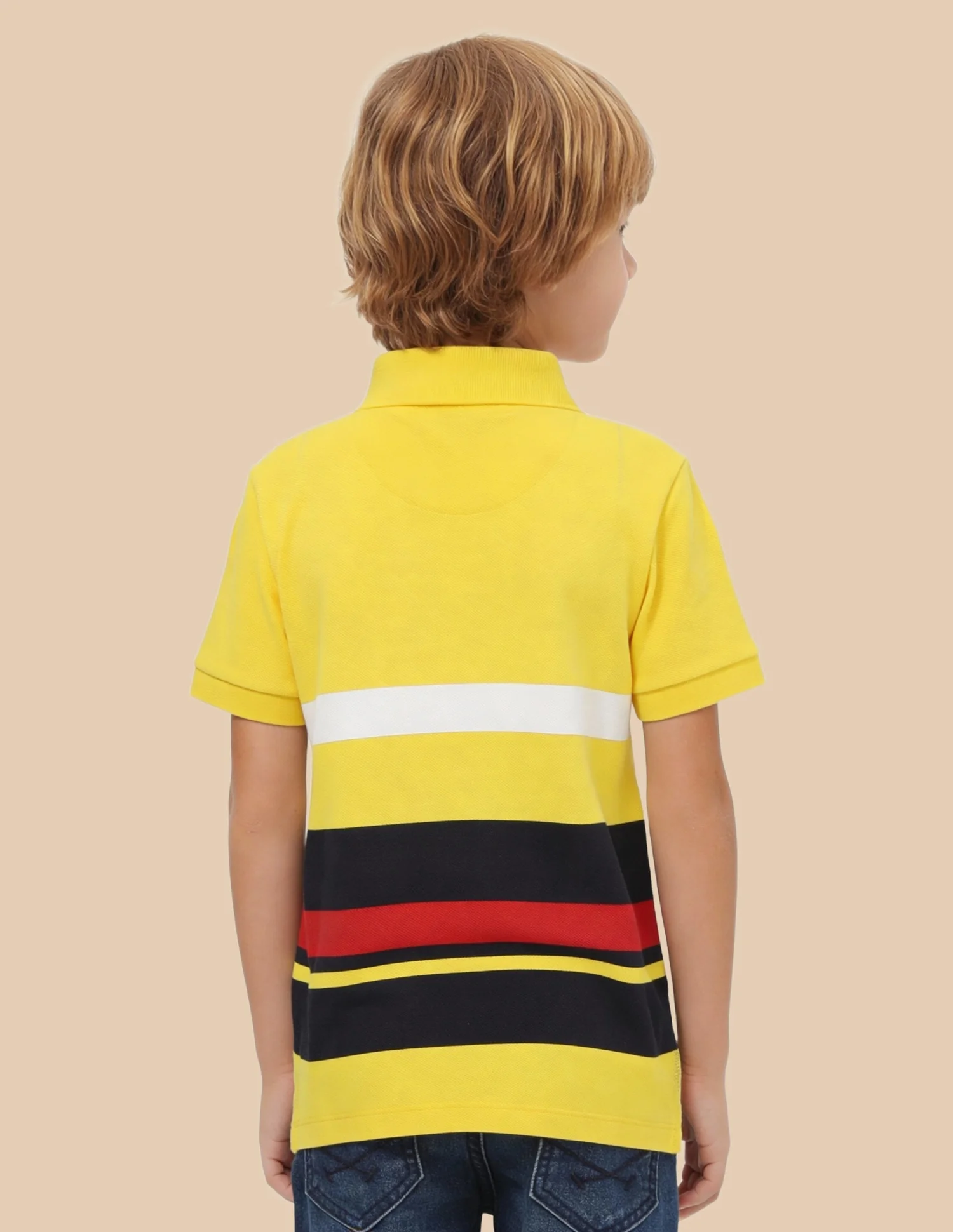 Boys Horizontal Stripe Polo Shirt - Image 5
