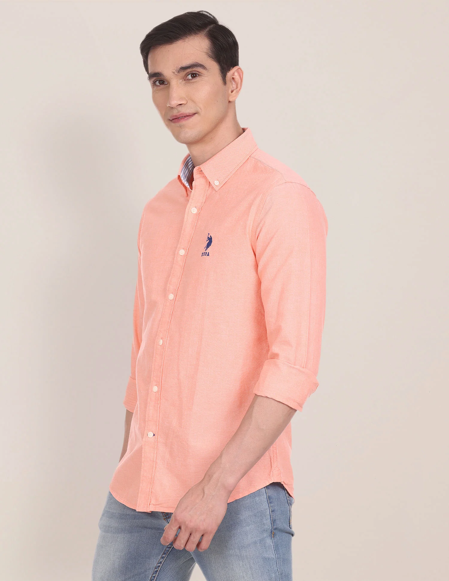 Button Down Collar Solid Casual Shirt - Image 4