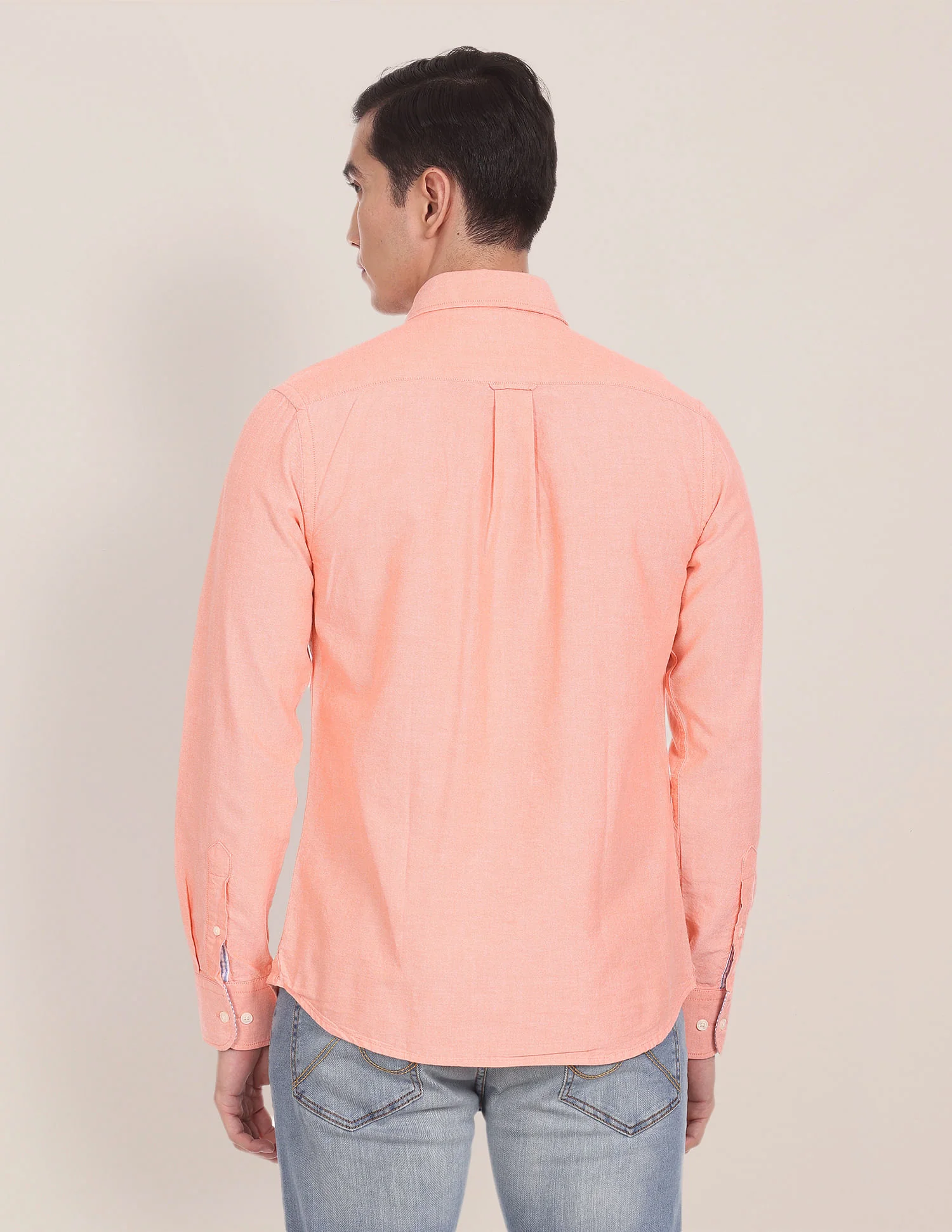 Button Down Collar Solid Casual Shirt - Image 5