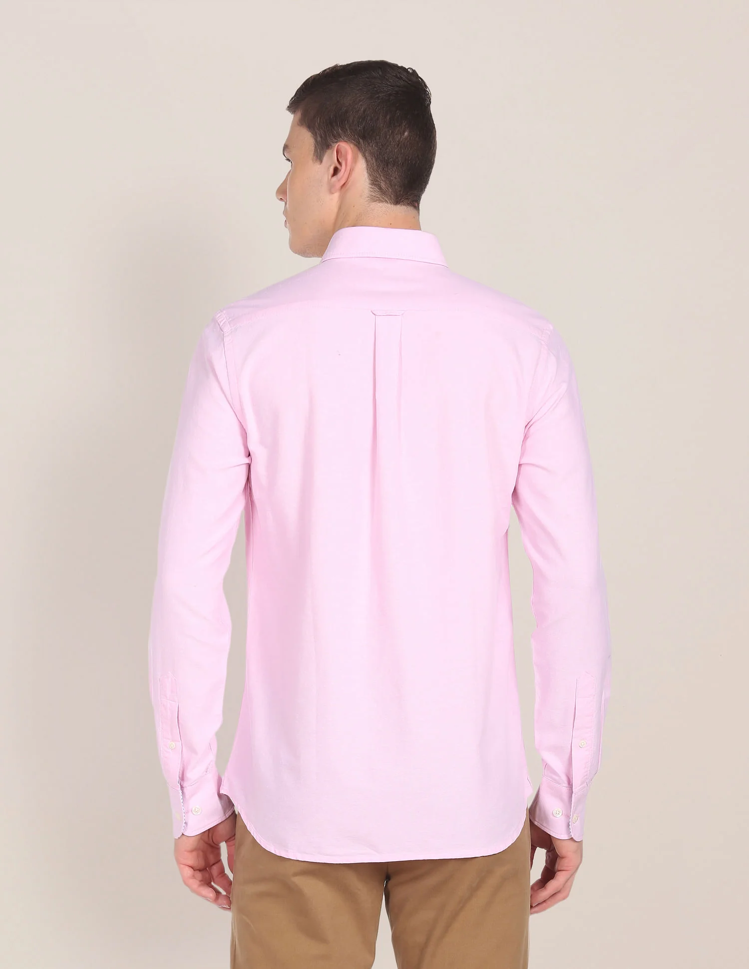 Button Down Collar Solid Casual Shirt - Image 5