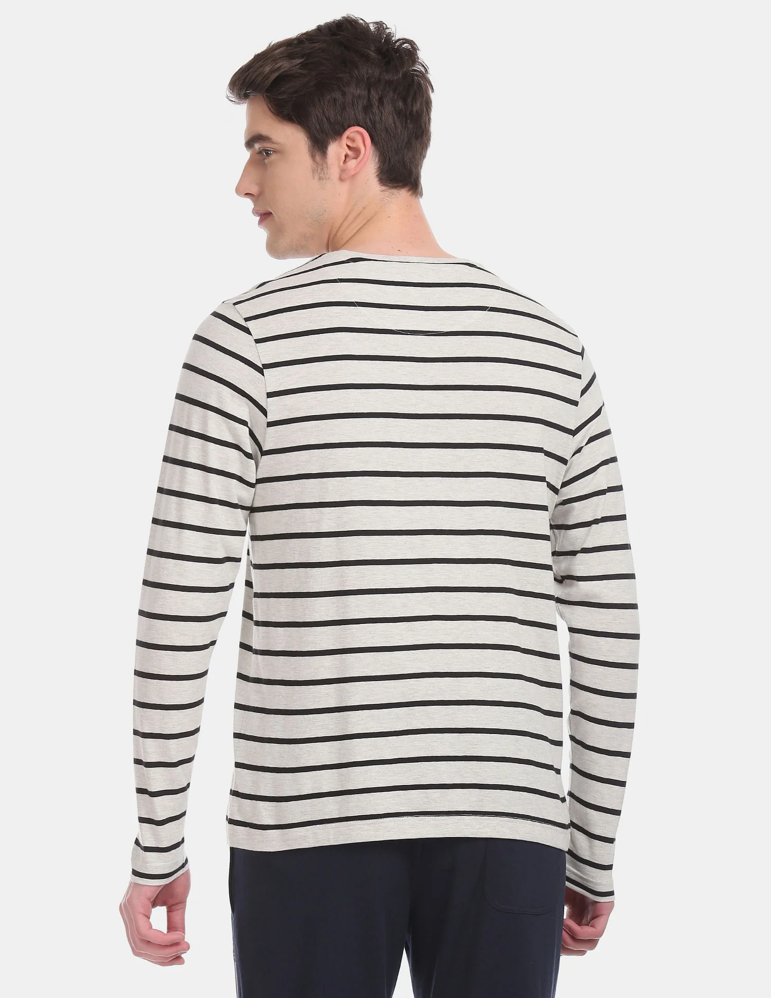 Comfort Fit Stripe Cotton I689 Lounge T-Shirt - Pack Of 1 - Image 3