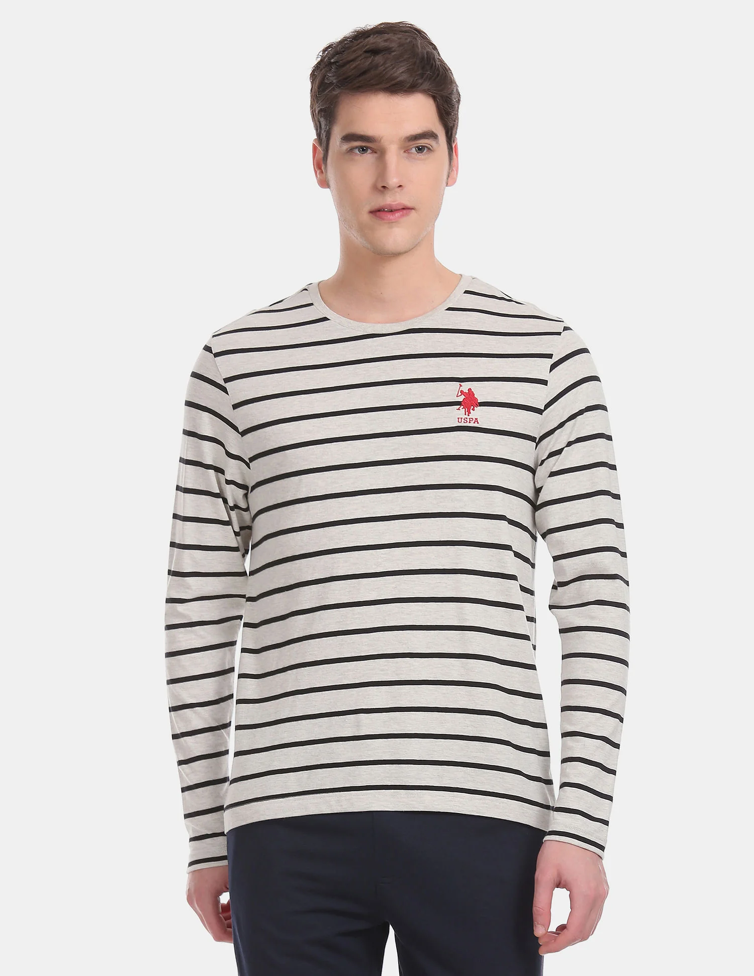 Comfort Fit Stripe Cotton I689 Lounge T-Shirt - Pack Of 1 - Image 5