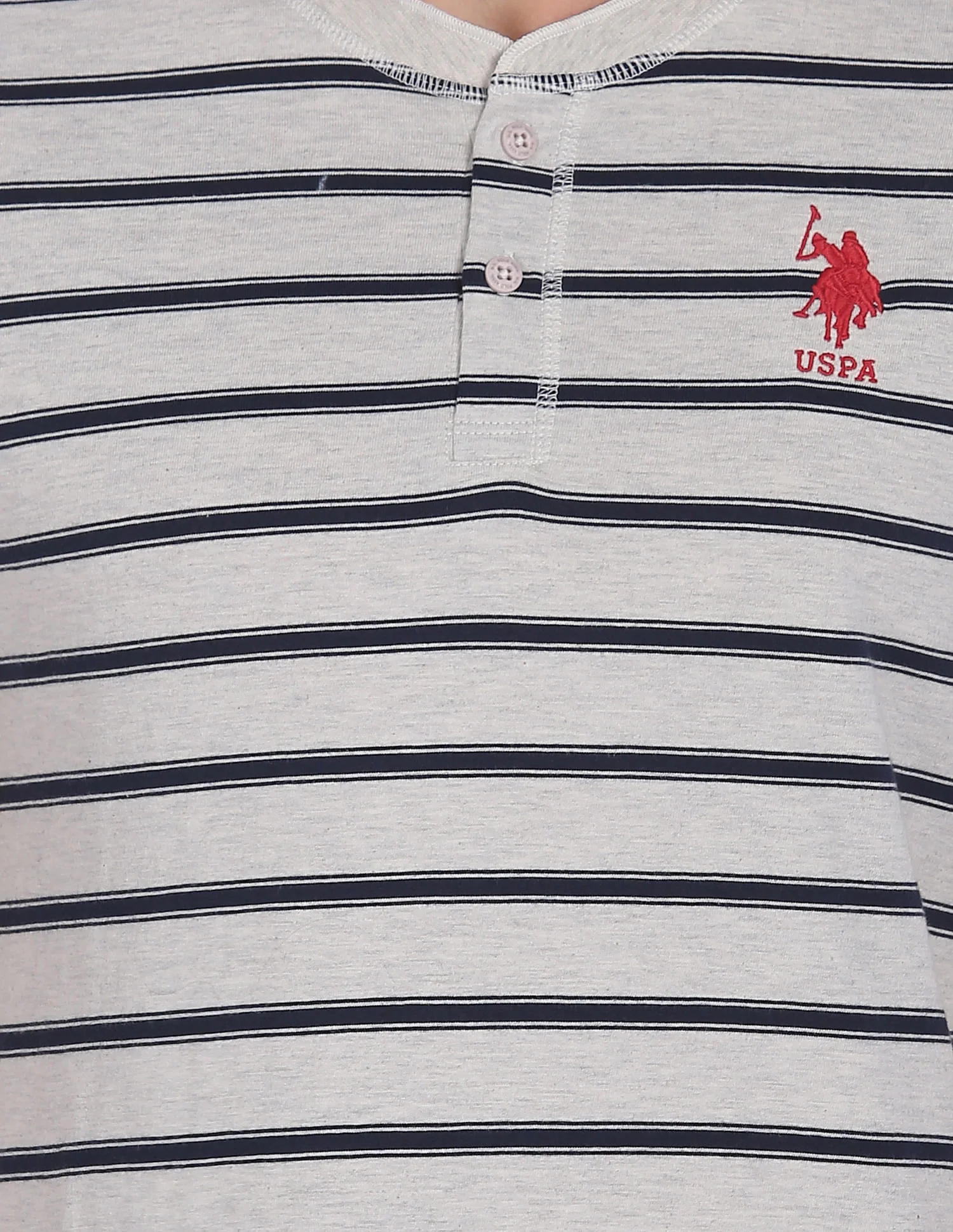 Comfort Fit Striped Cotton I687 Henley Lounge T-Shirt - Pack Of 1 - Image 6