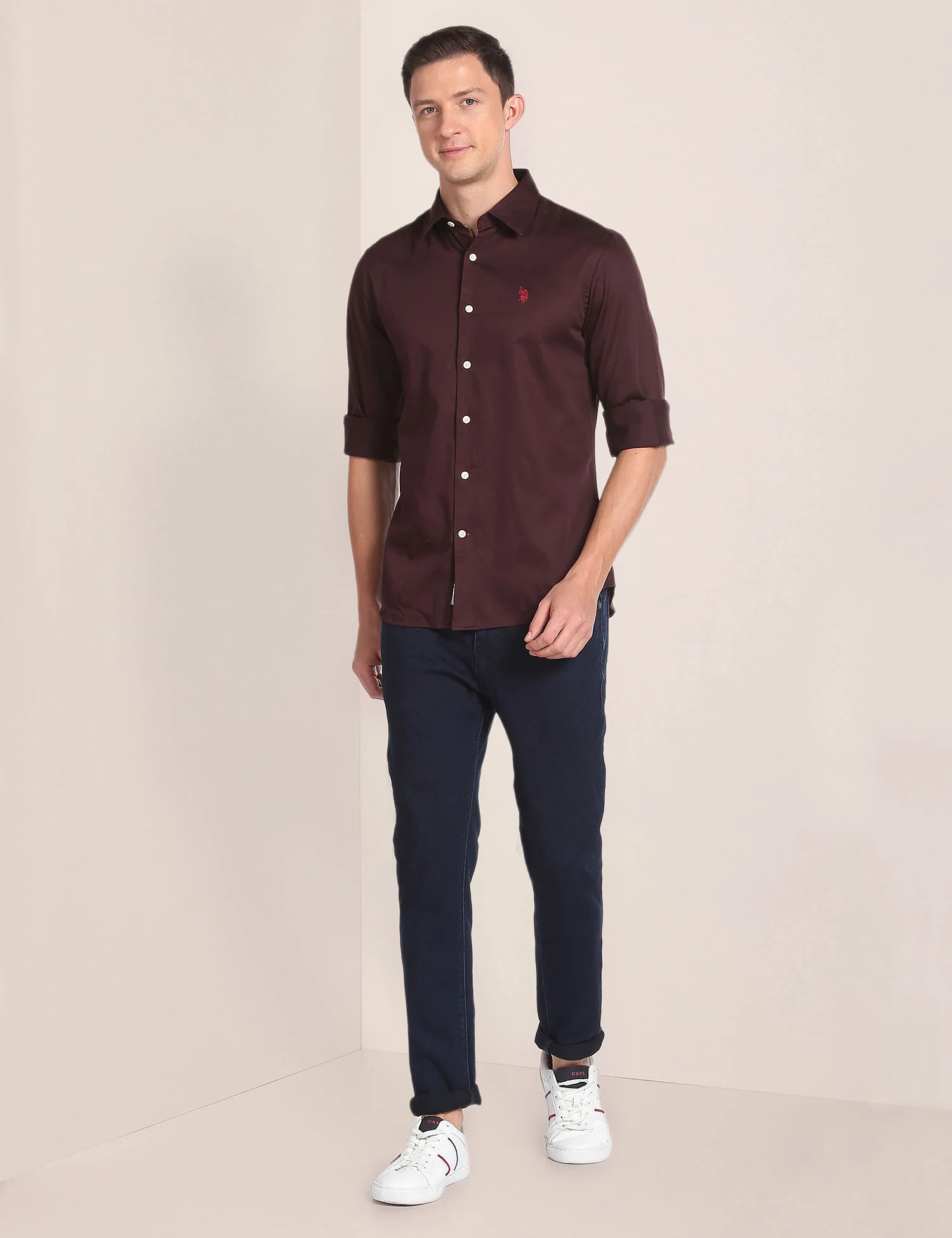 Cotton Stretch Solid Shirt - Image 3