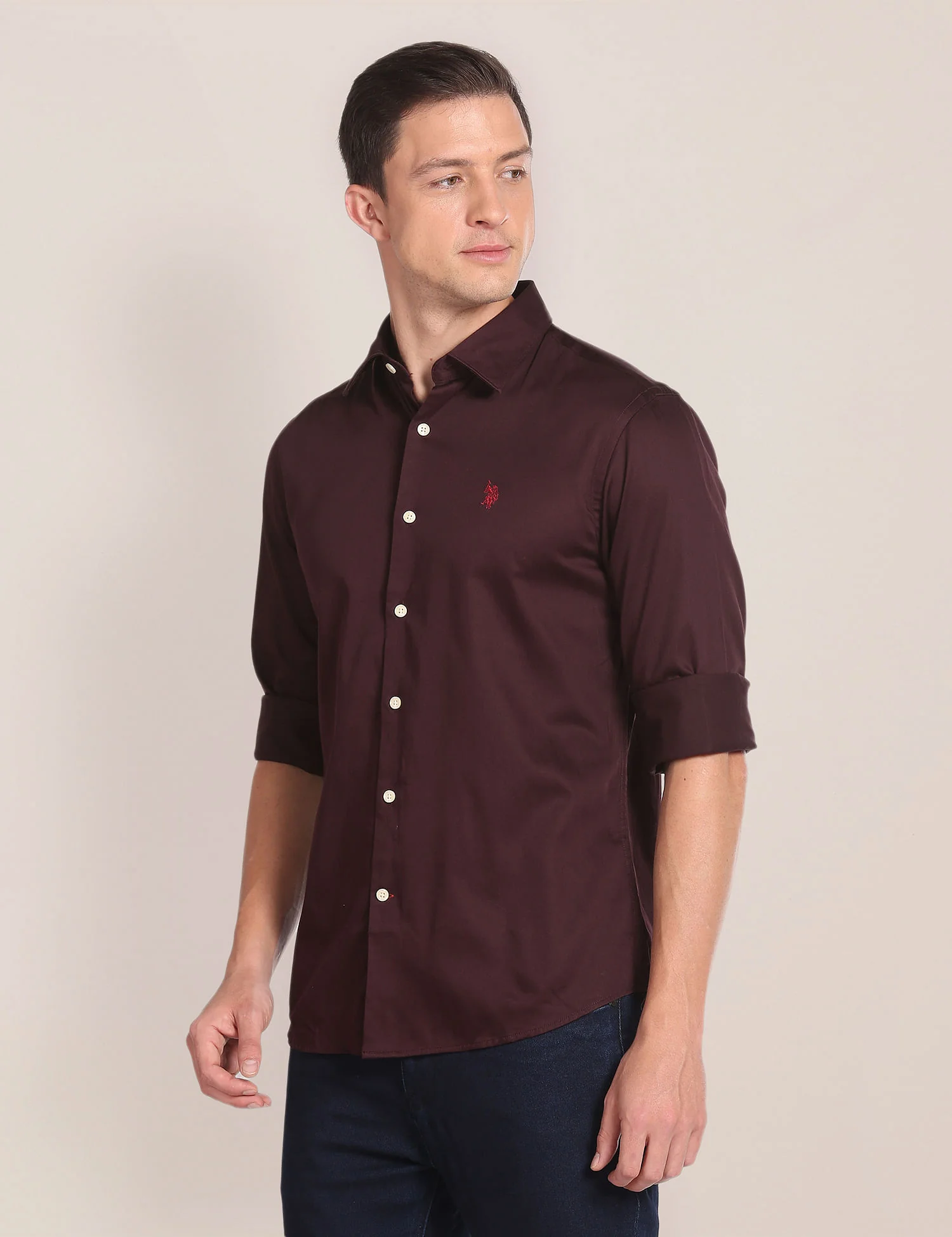 Cotton Stretch Solid Shirt - Image 4
