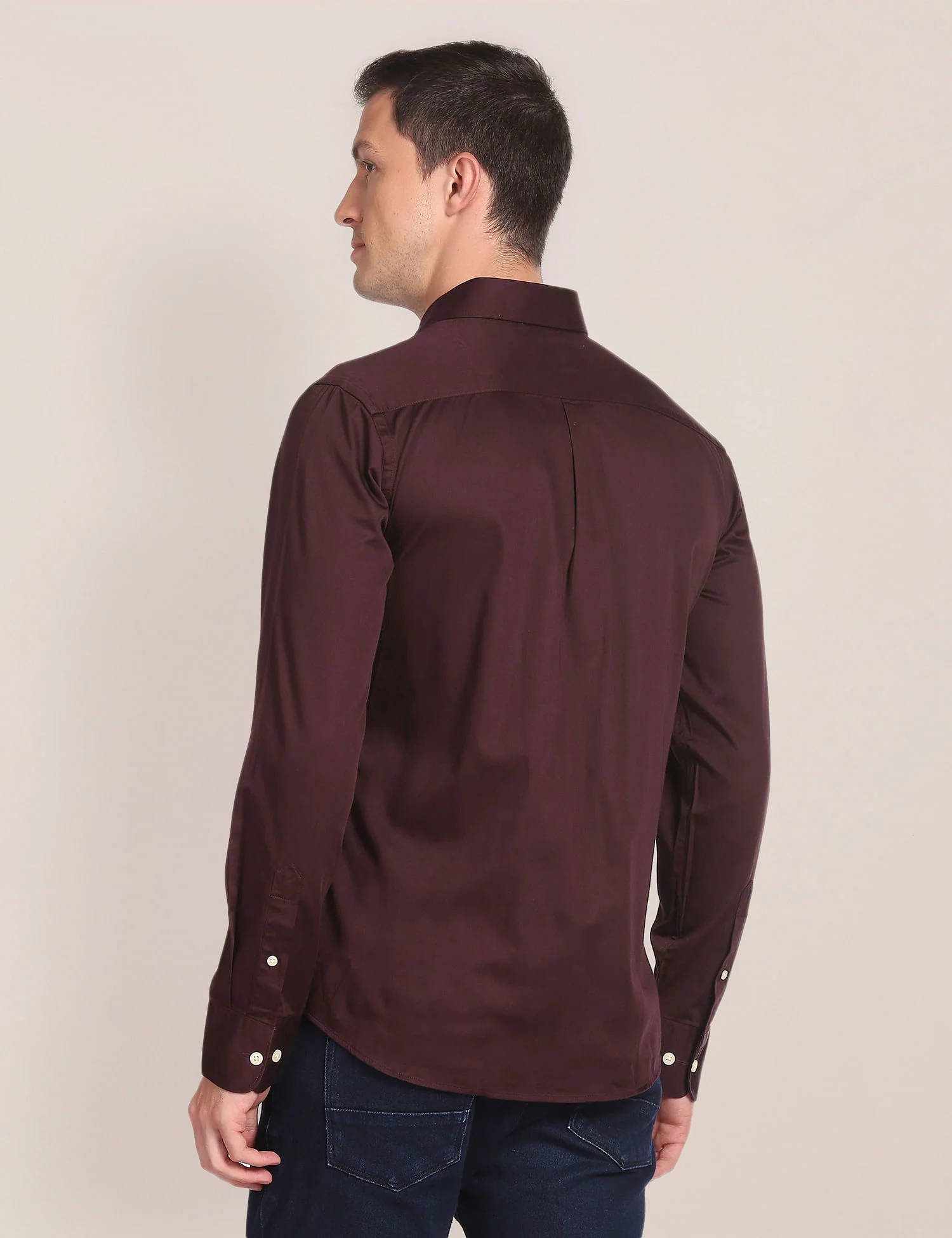 Cotton Stretch Solid Shirt - Image 5