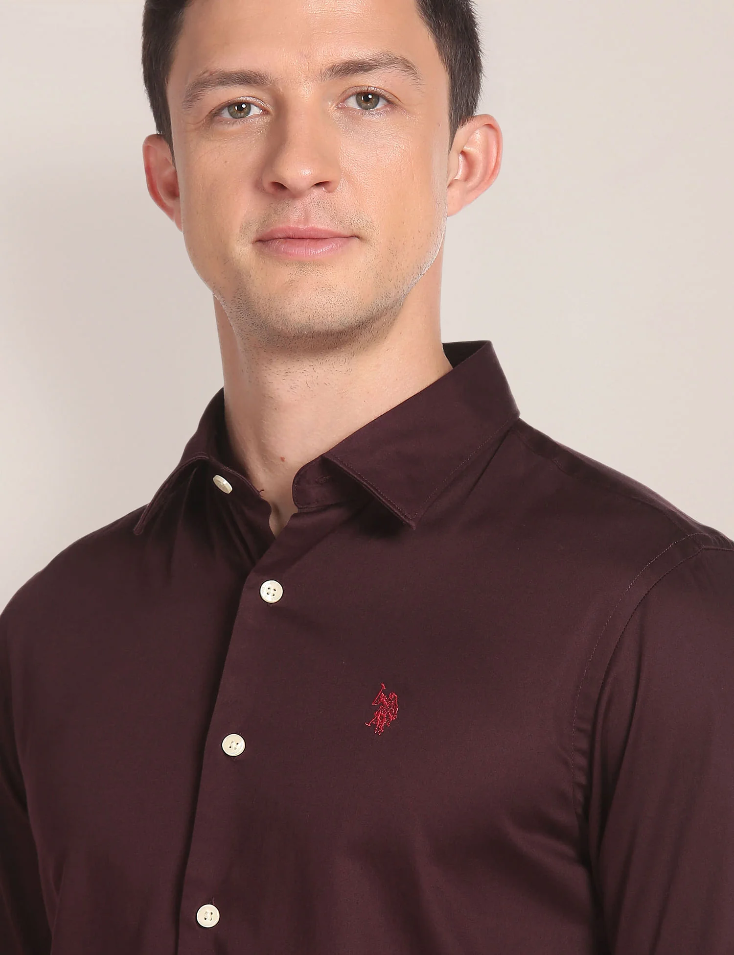 Cotton Stretch Solid Shirt - Image 7