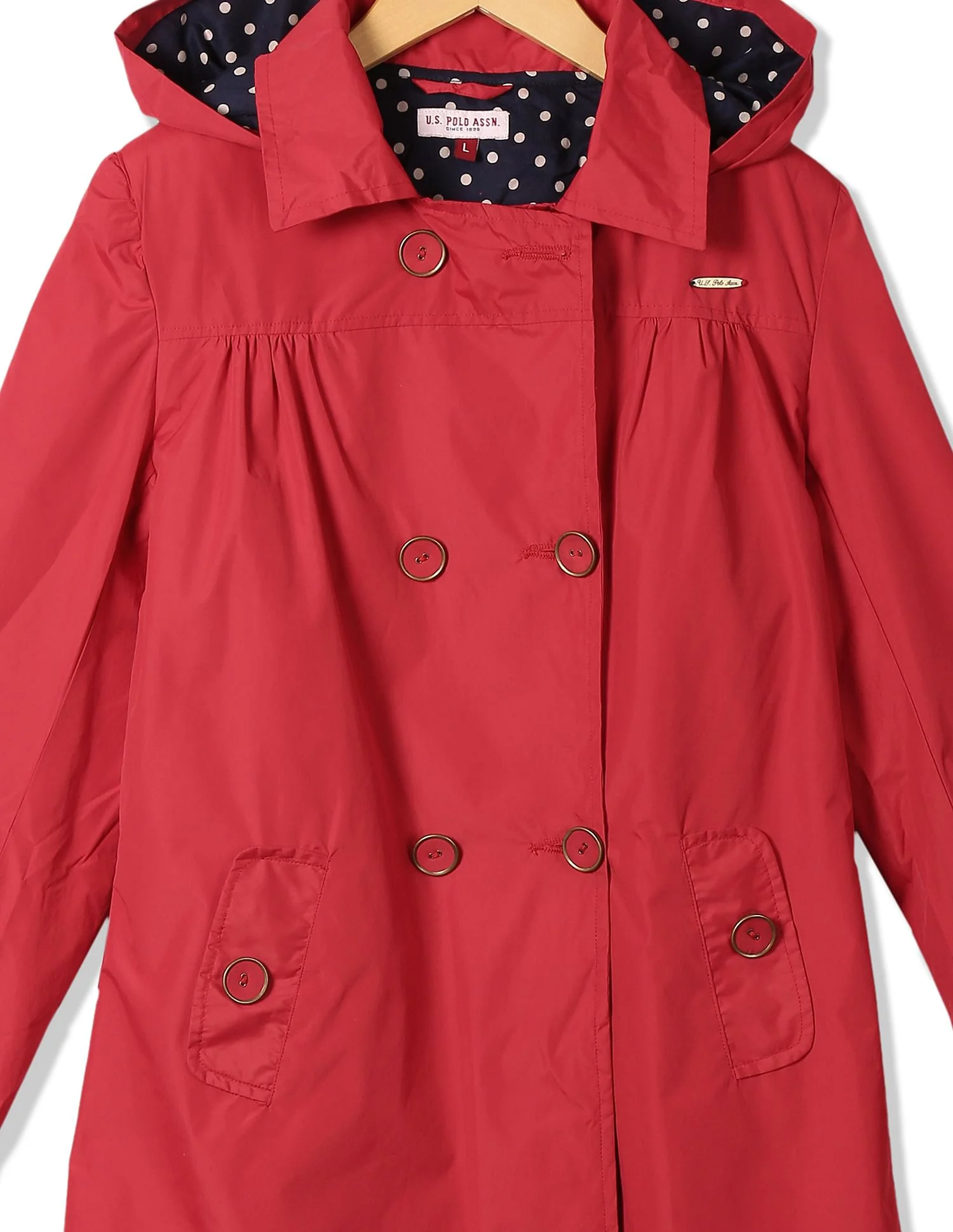 Girls Double Breasted Hooded Jacket - Image 3