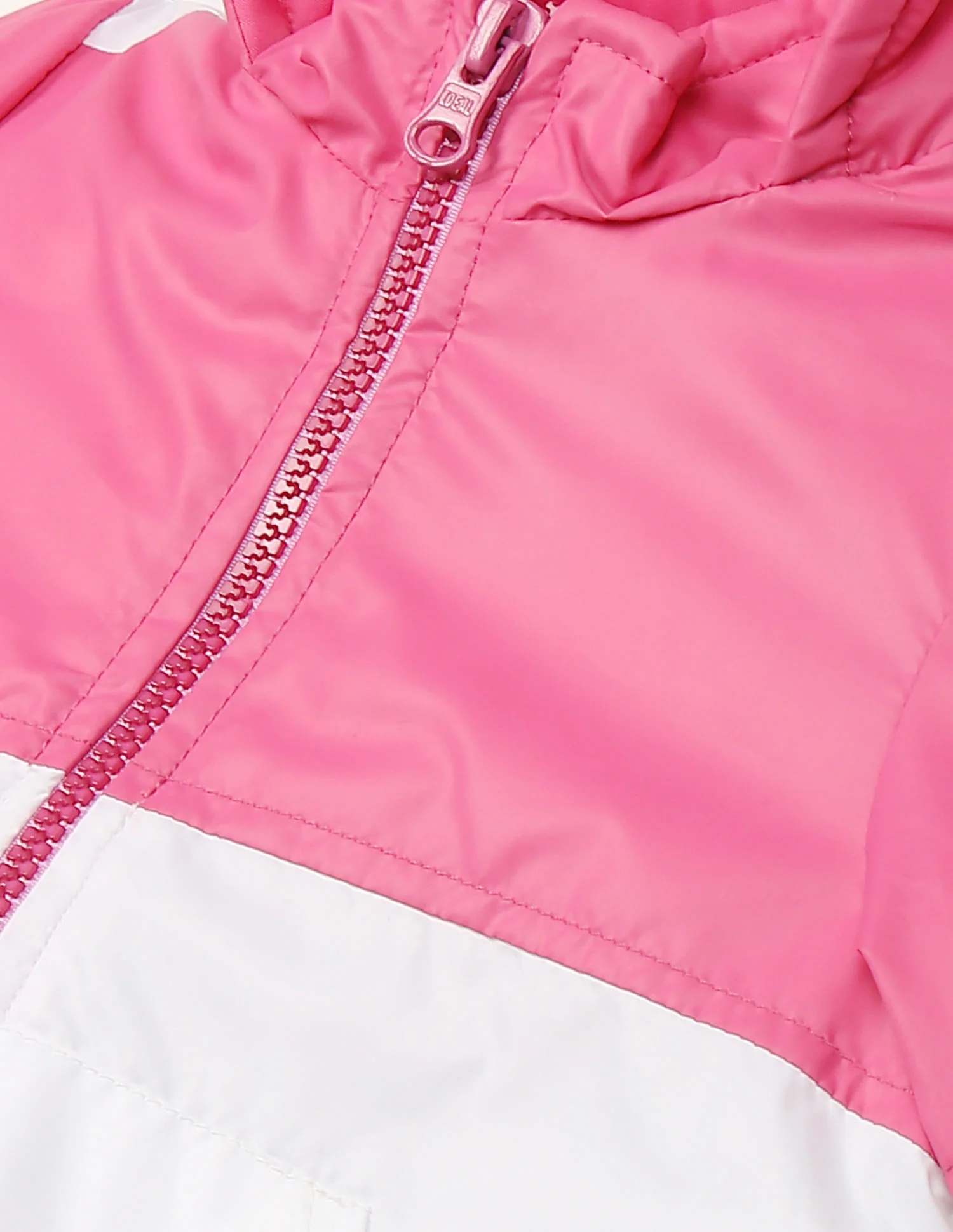 Girls Light Pink and White Colour Block Jacket - Image 3