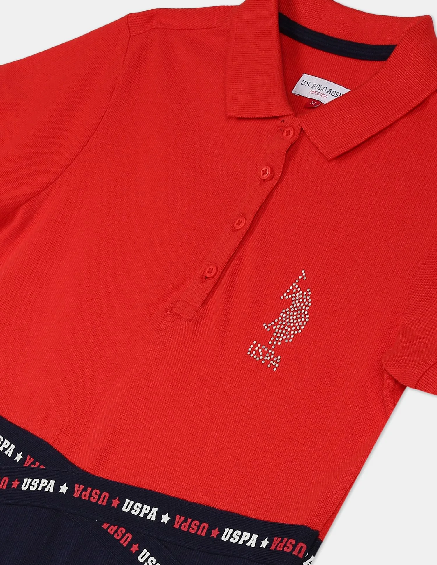 Girls Red And Navy Brand Tape Colour Block T-Shirt Dress - Image 3