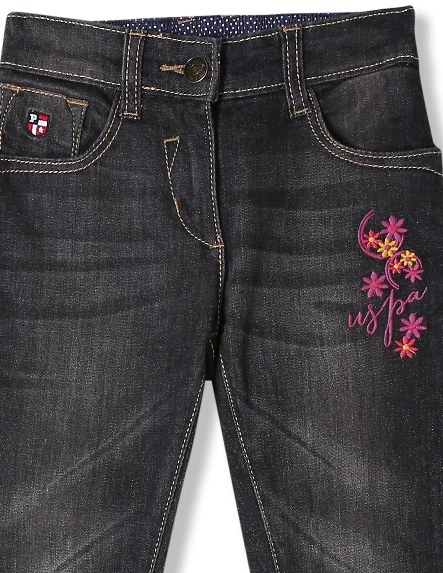 Girls Standard Fit Embroidered Jeans - Image 3