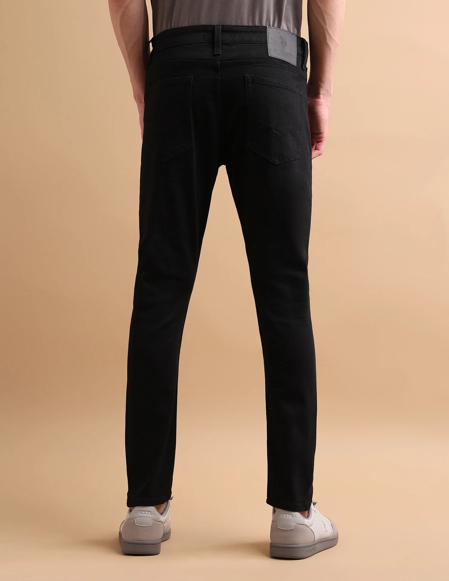 Henry Tapered Cropped Fit Black Jeans - Image 5