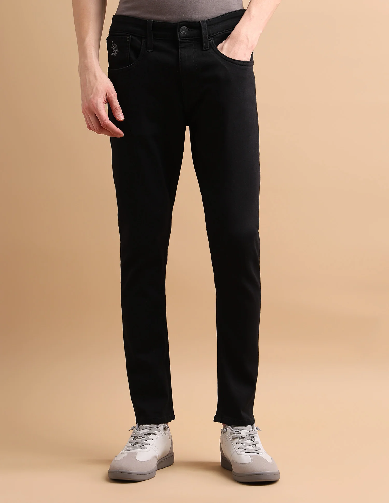 Henry Tapered Cropped Fit Black Jeans - Image 6