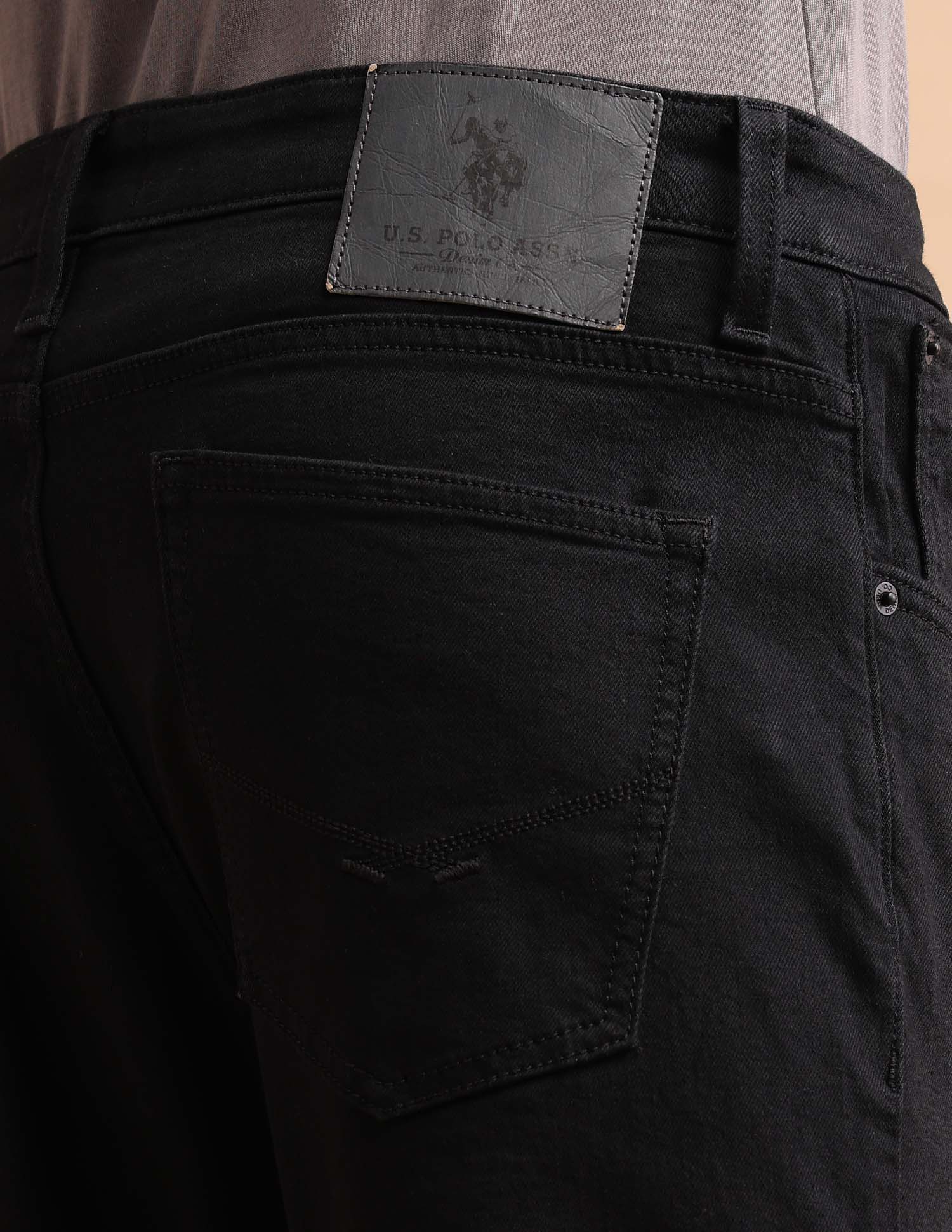 Henry Tapered Cropped Fit Black Jeans - Image 8