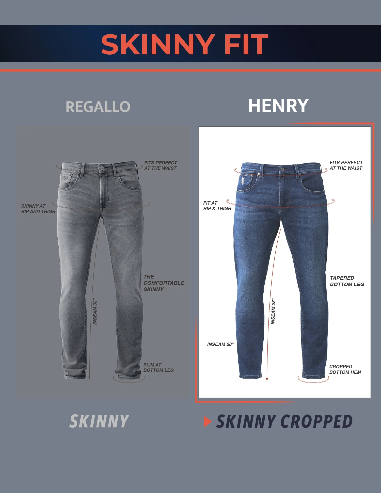 Henry Tapered Cropped Fit Black Jeans - Image 9