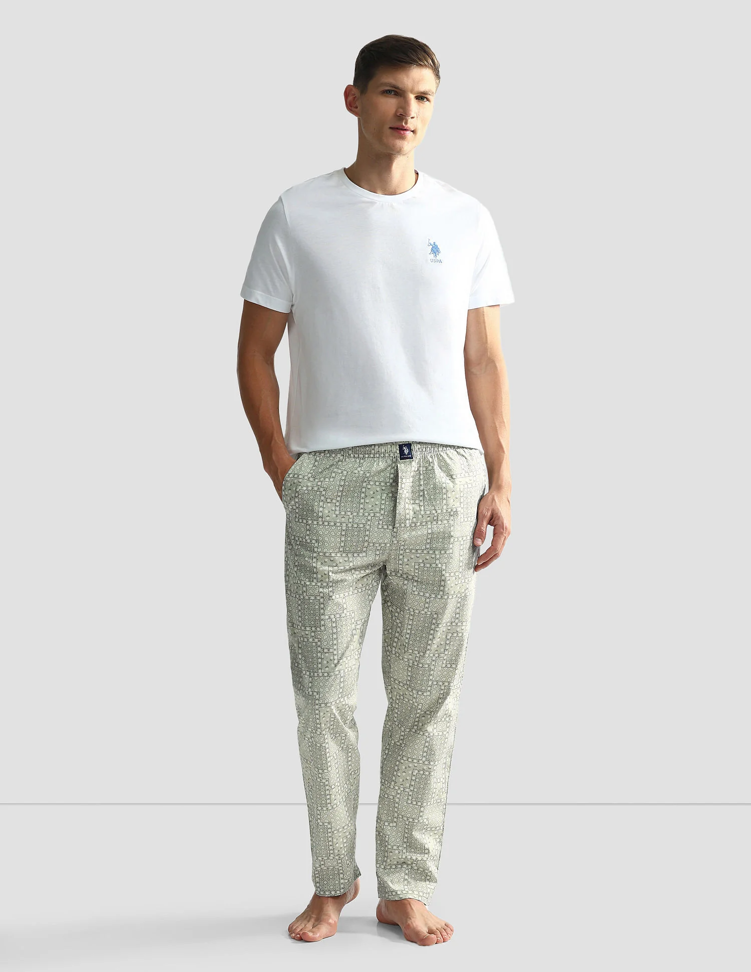 Mid Rise Printed OELP7 Lounge Track Pants - Pack Of 1 - Image 3