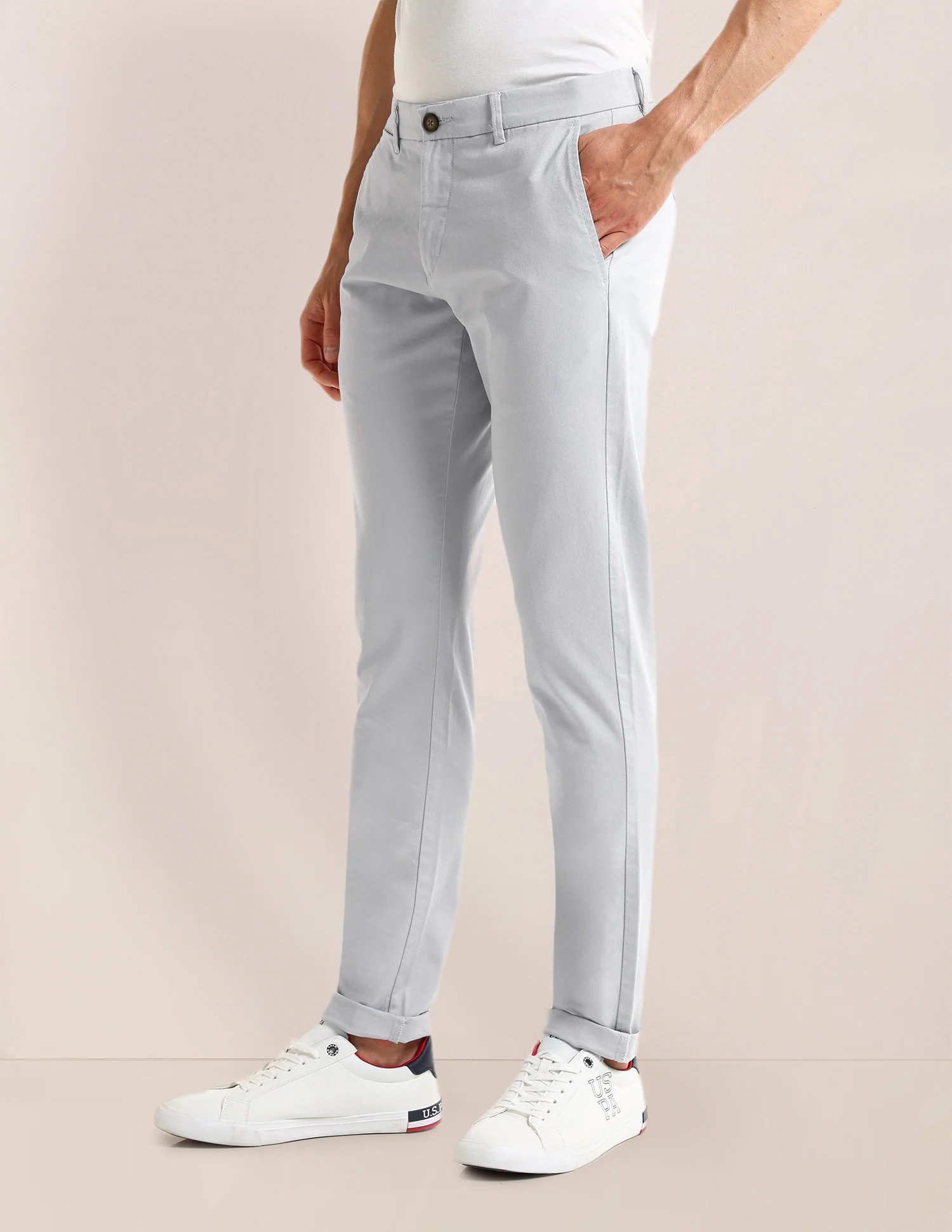 Denver Slim Fit Twill Trousers - Image 4