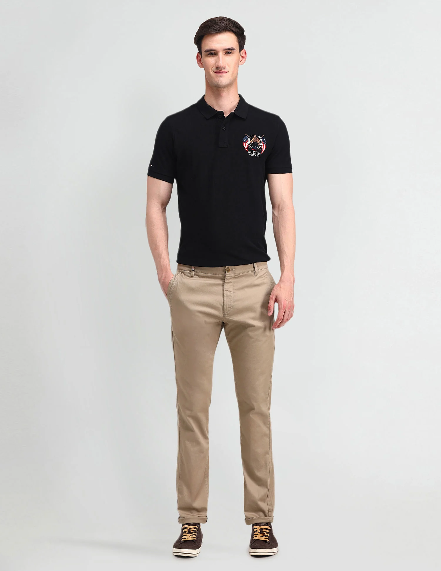 Brand Embroidered Cotton Polo Shirt - Image 3