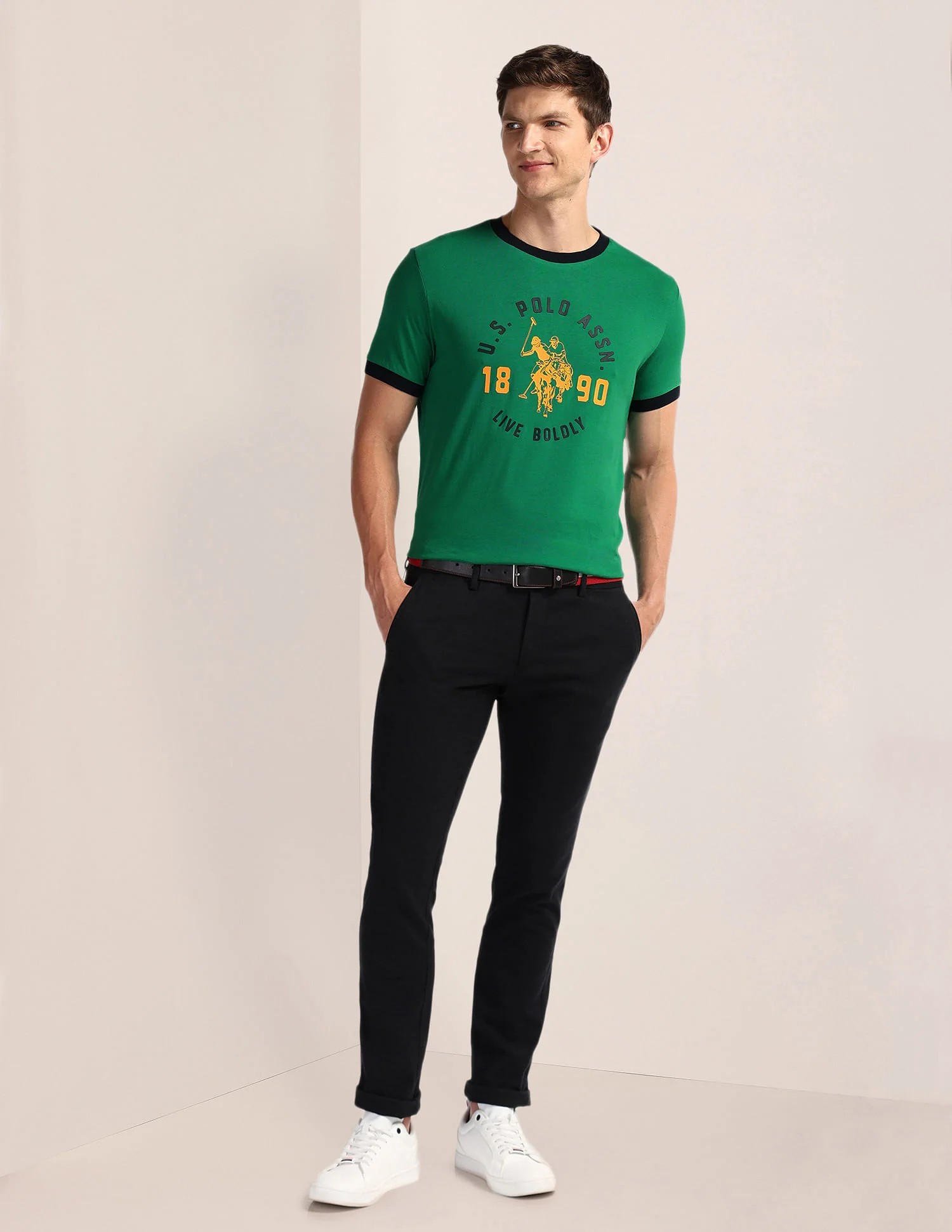 Crew Neck Brand Print T-Shirt - Image 3