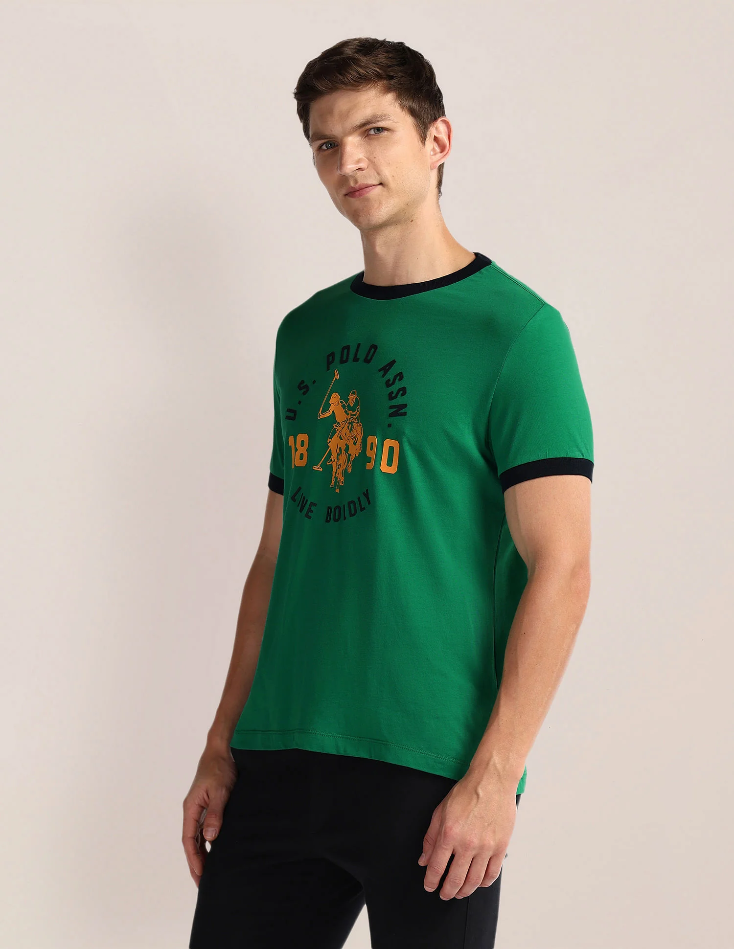 Crew Neck Brand Print T-Shirt - Image 4