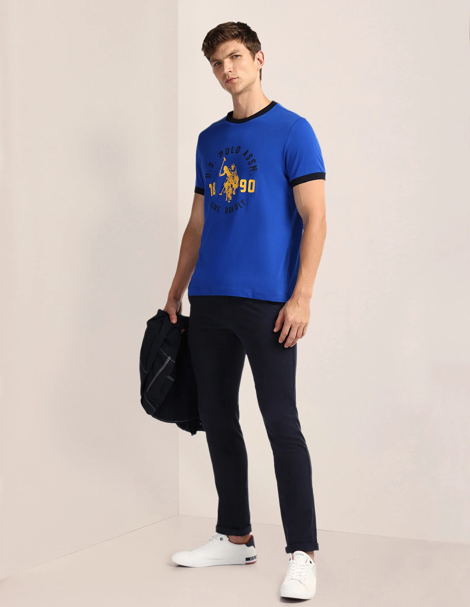 Crew Neck Brand Print T-Shirt - Image 3