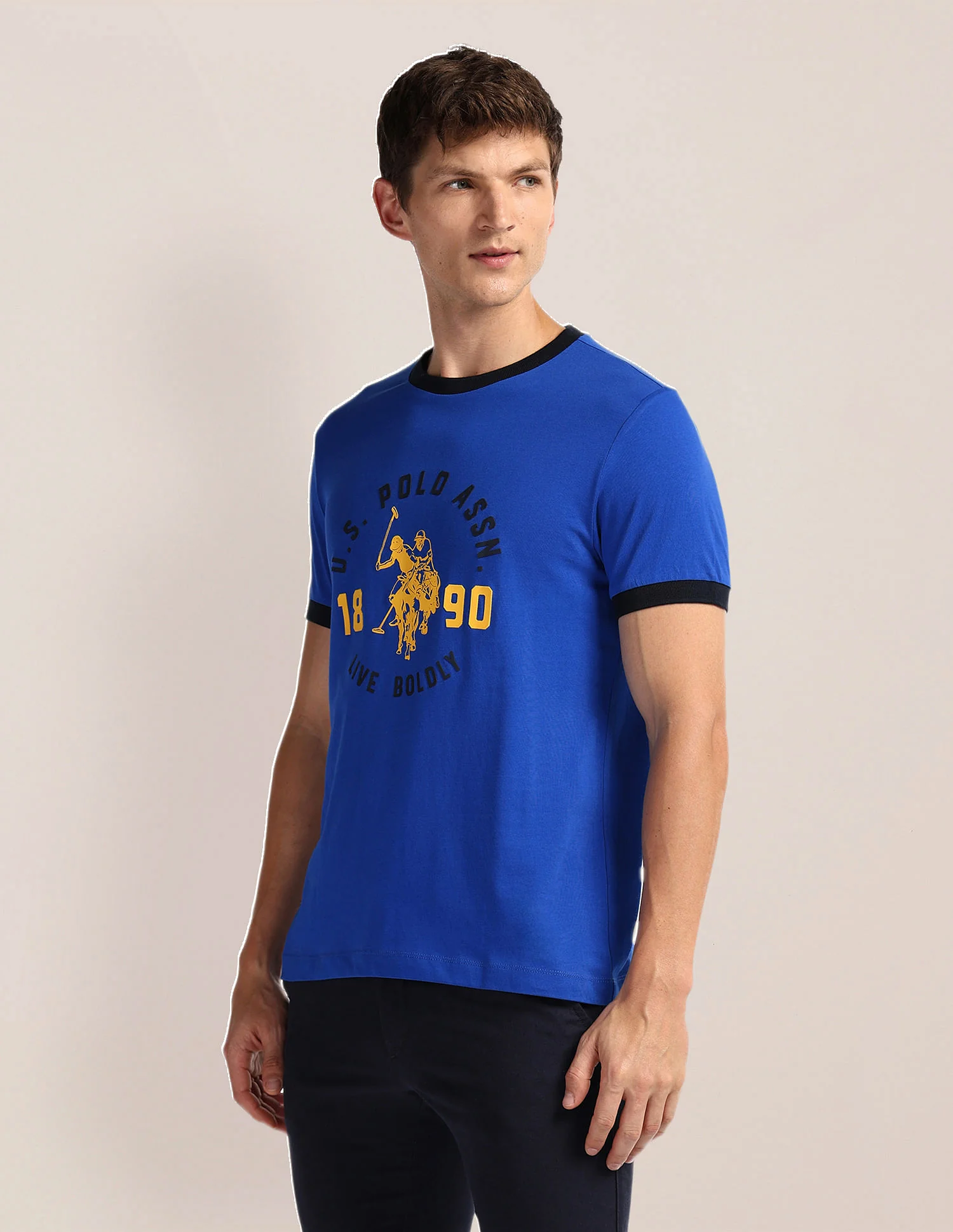 Crew Neck Brand Print T-Shirt - Image 4