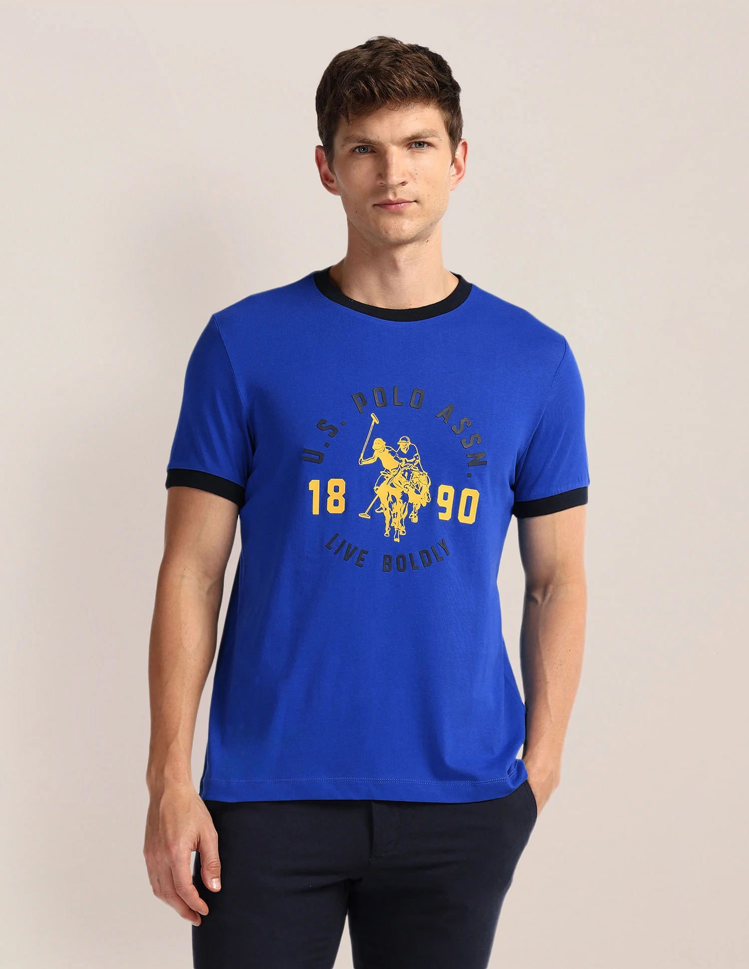 Crew Neck Brand Print T-Shirt - Image 6
