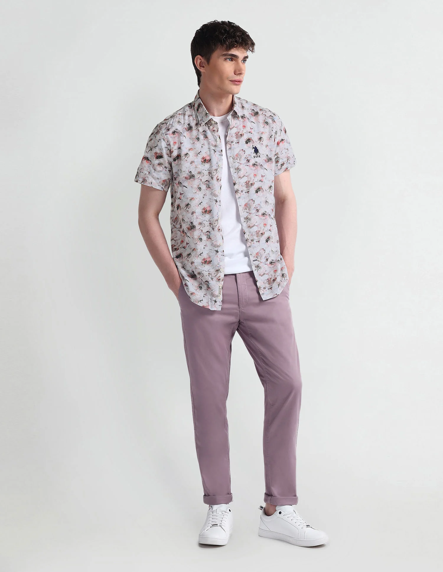 Short Sleeve Slim Fit Floral Shirt - Image 3