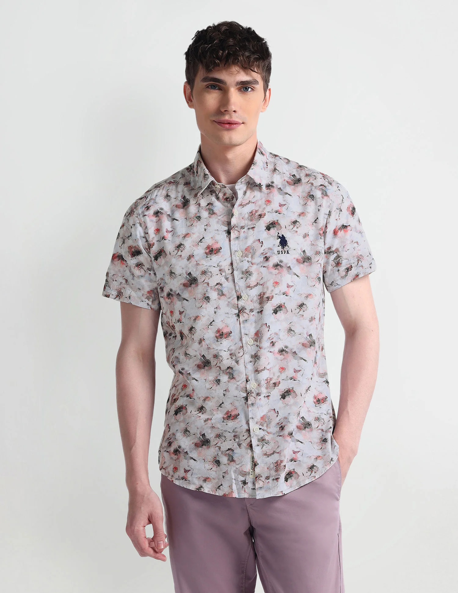 Short Sleeve Slim Fit Floral Shirt - Image 6