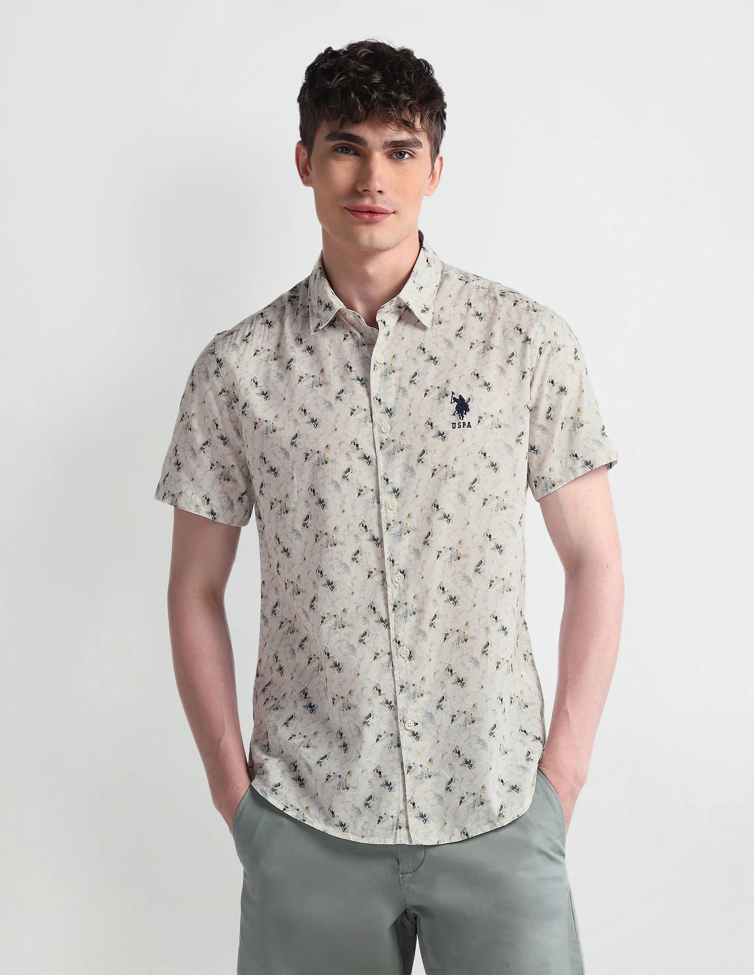Short Sleeve Slim Fit Floral Shirt - Image 6