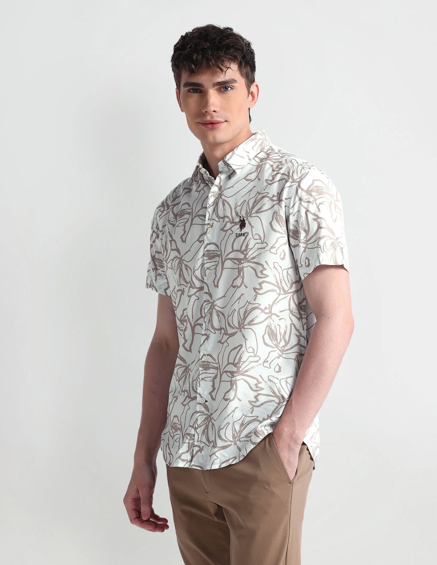 Slim Fit Floral Shirt - Image 4