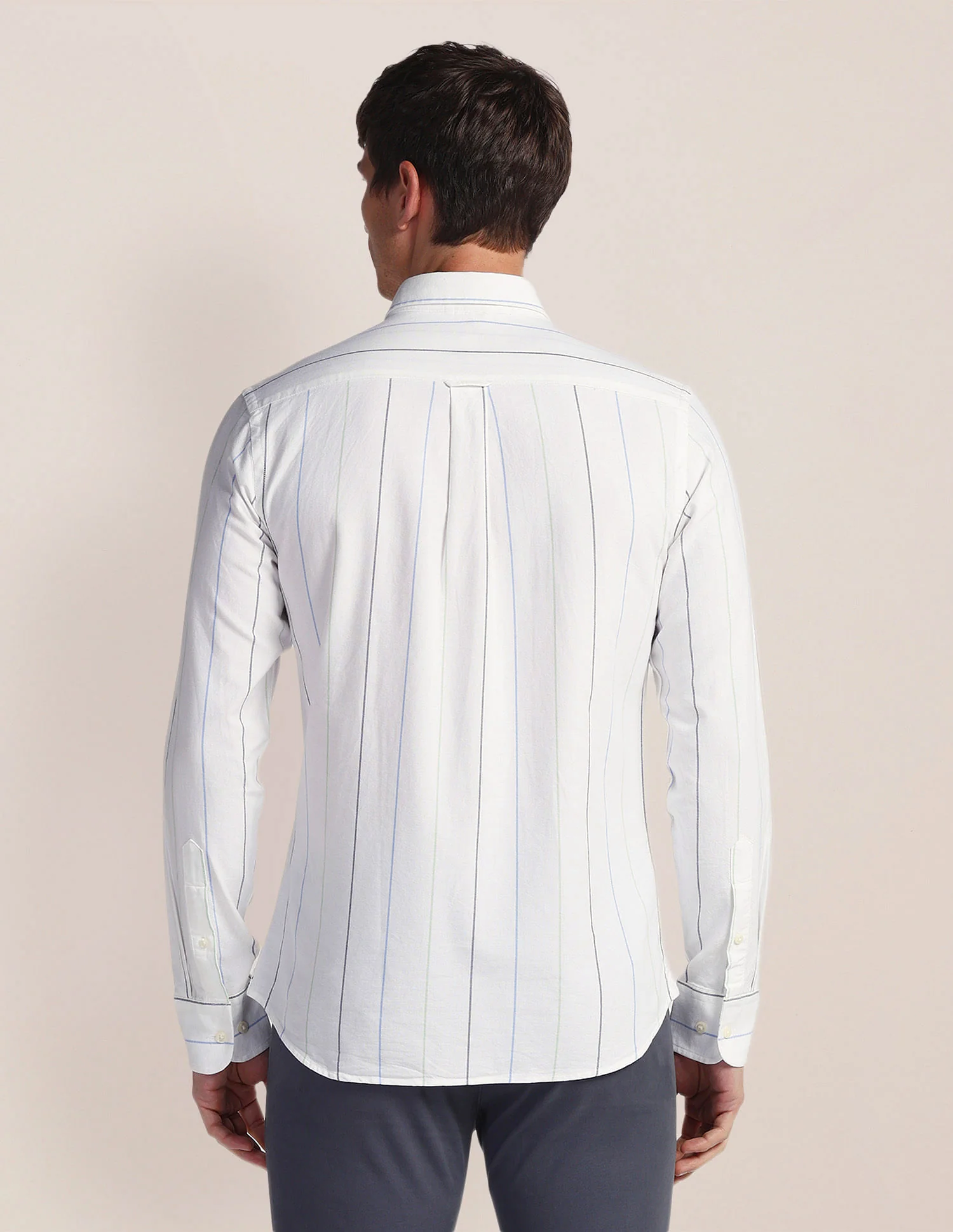 Vertical Stripe Cotton Shirt - Image 5