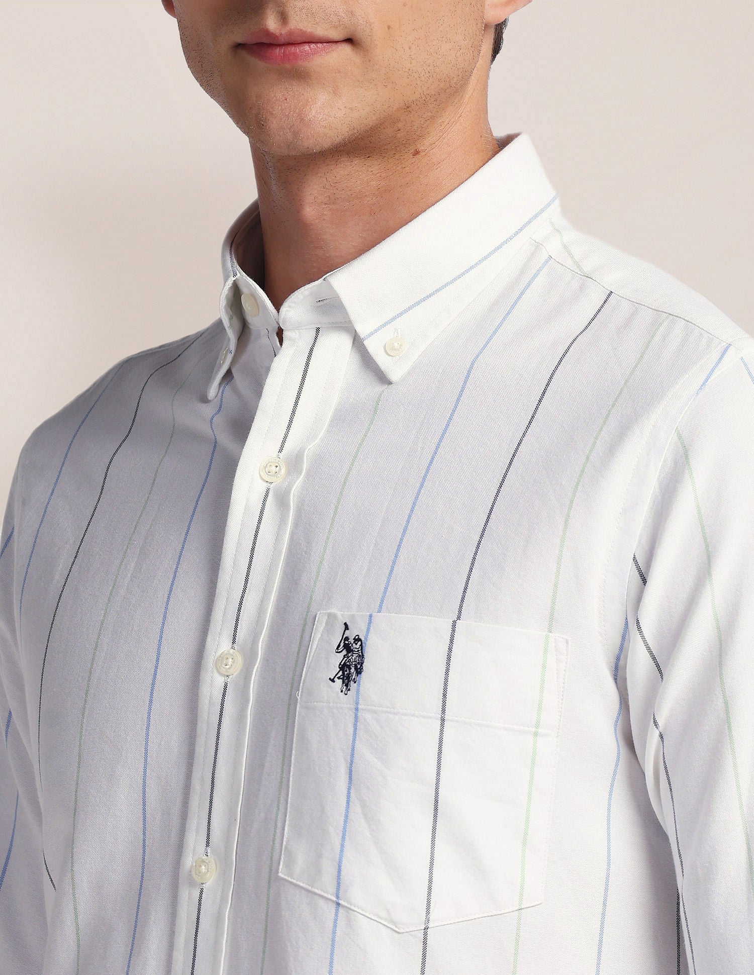Vertical Stripe Cotton Shirt - Image 7