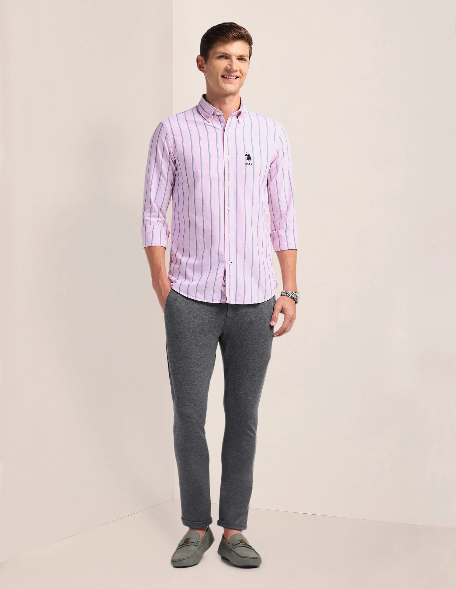 Vertical Stripes Pure Cotton Shirt - Image 3