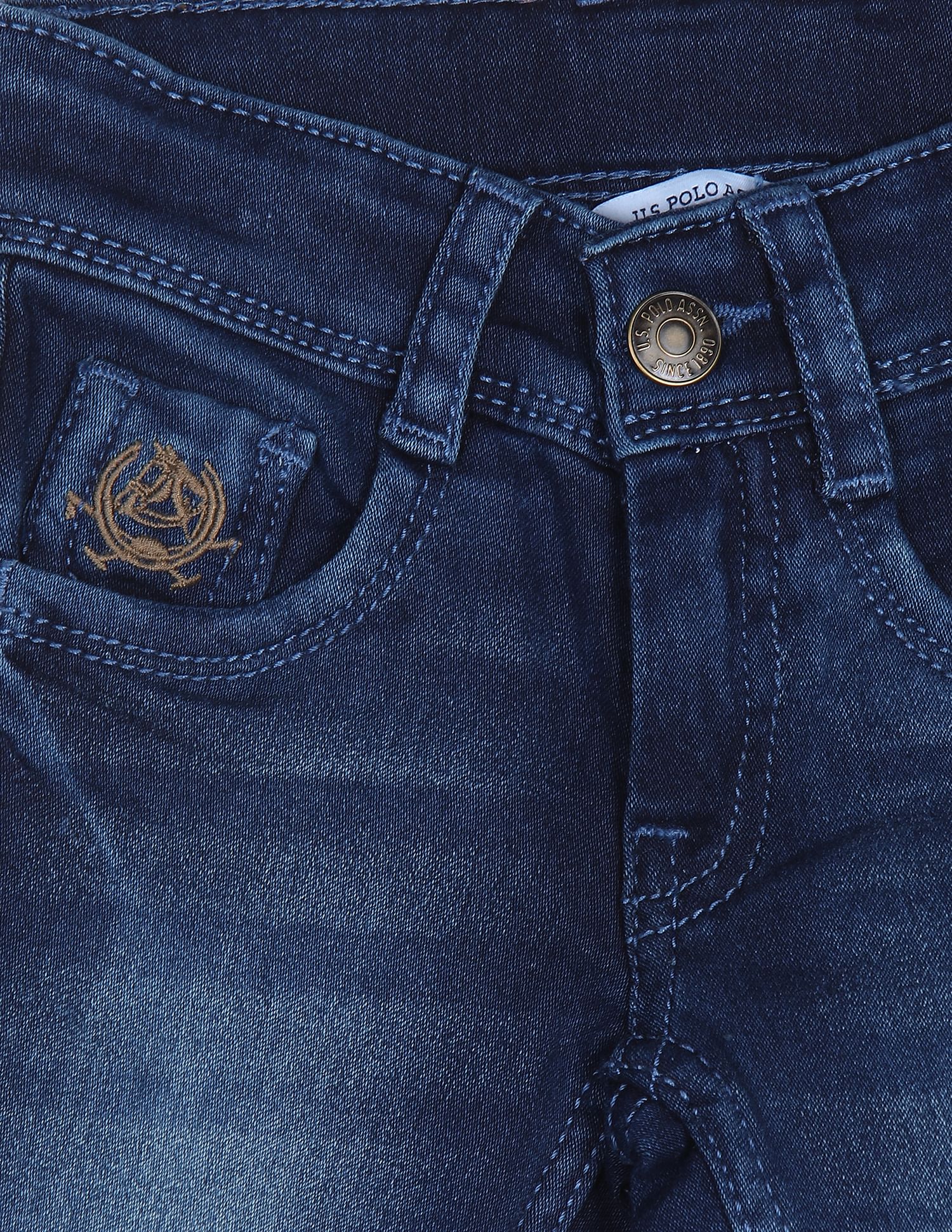 Mid Rise Stone Wash Skinny Fit Jeans - Image 3