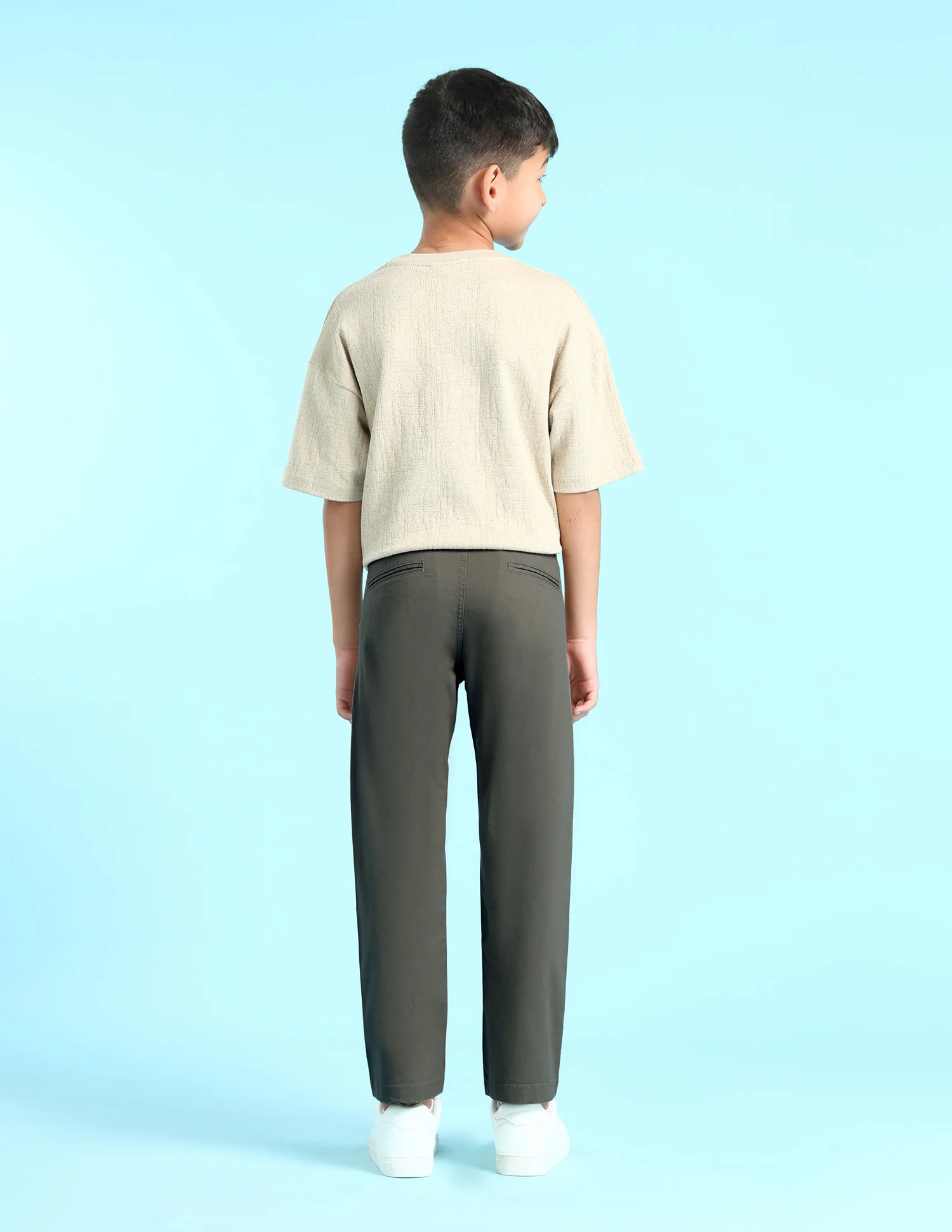 Mid Rise Twill Solid Trousers - Image 4