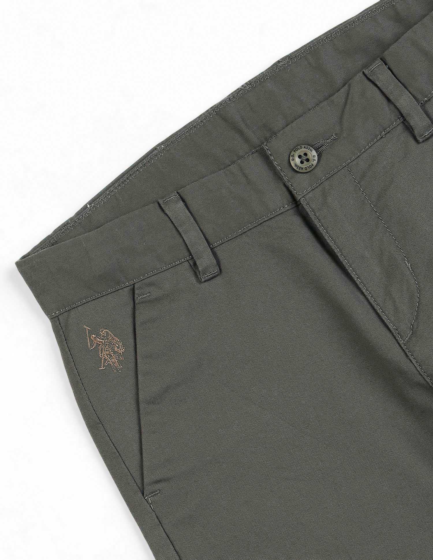 Mid Rise Twill Solid Trousers - Image 8