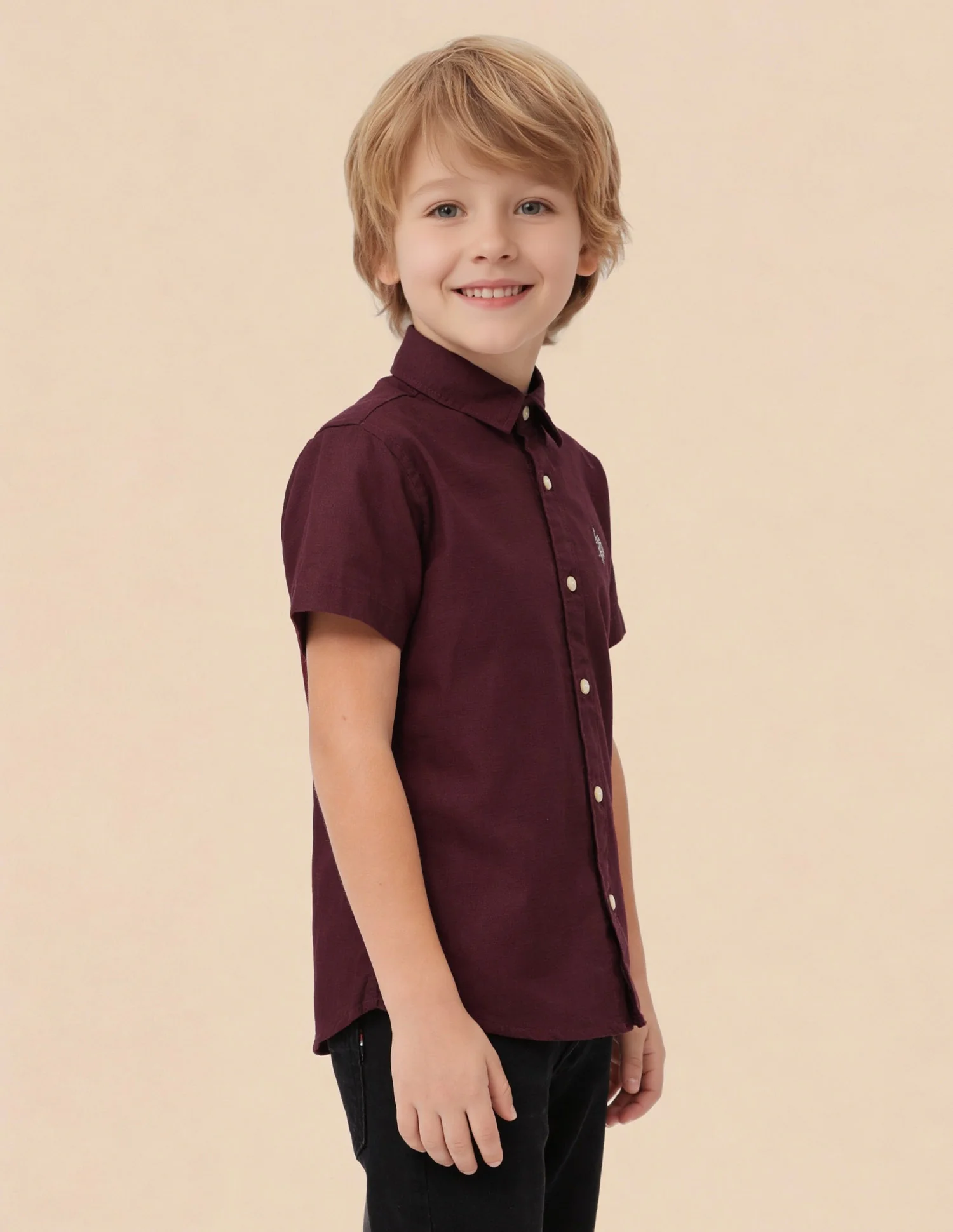 Pure Cotton Solid Shirt - Image 4