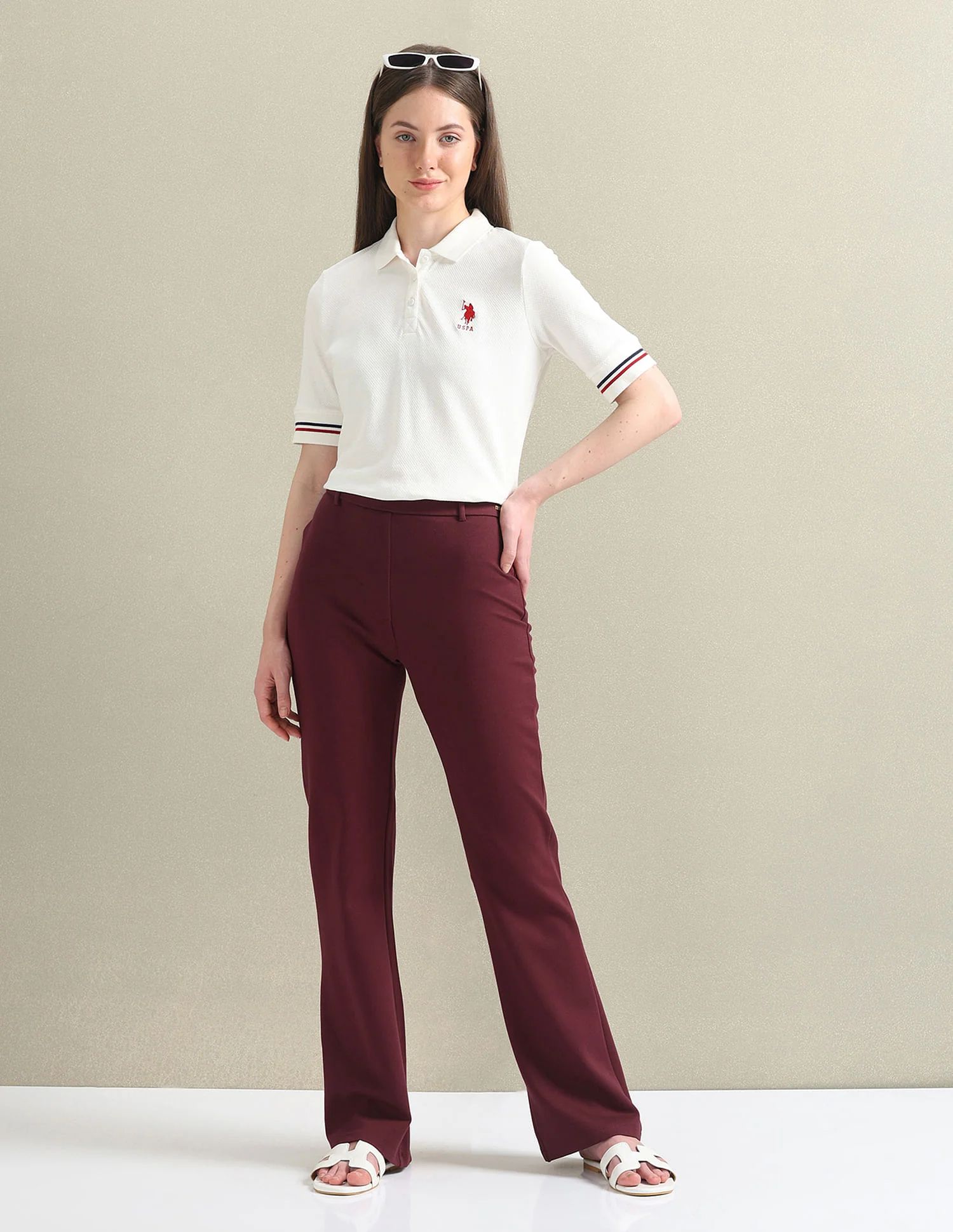 Straight Fit Ponte Roma Trousers - Image 3