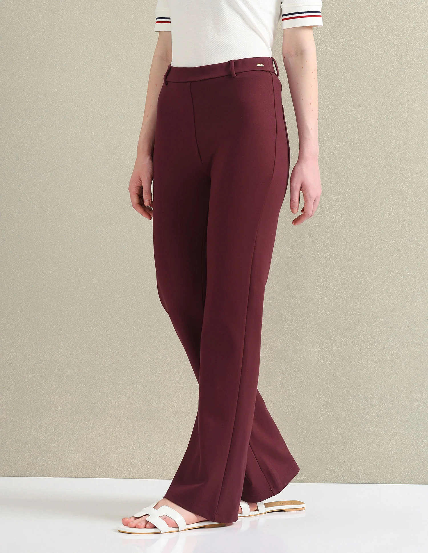 Straight Fit Ponte Roma Trousers - Image 4