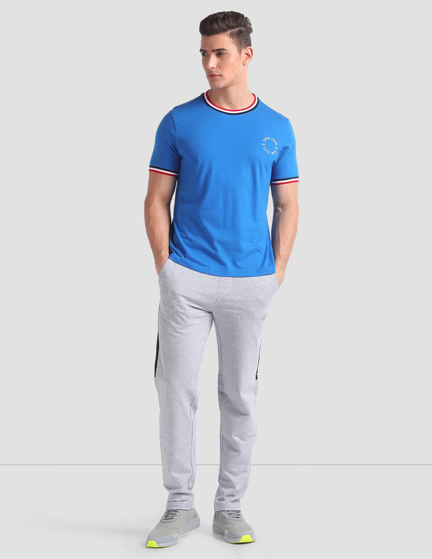 Striped Neck Cotton OEE01 Lounge T-Shirt - Pack Of 2 - Image 3