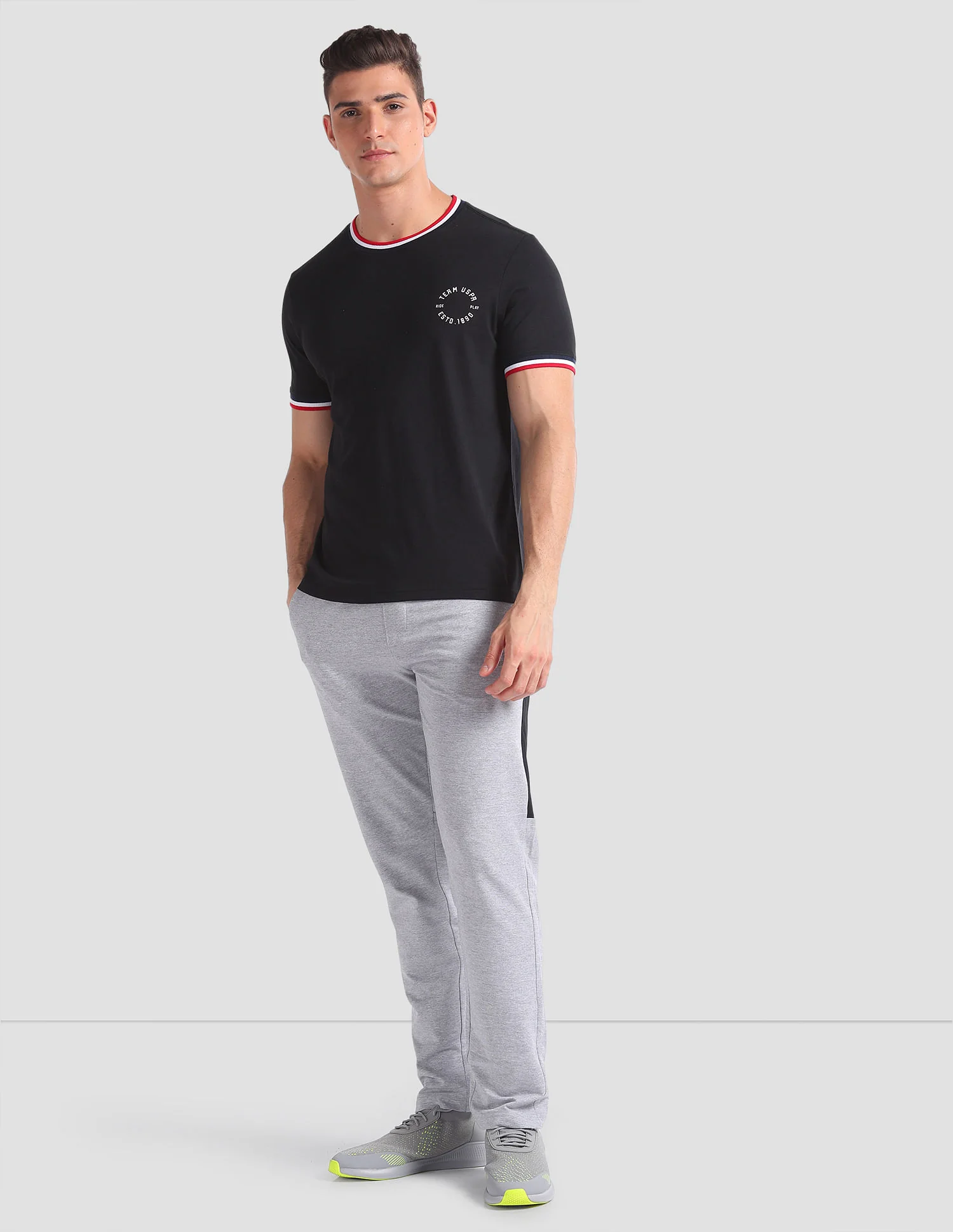 Striped Neck Cotton OEE01 Lounge T-Shirt - Pack Of 2 - Image 4