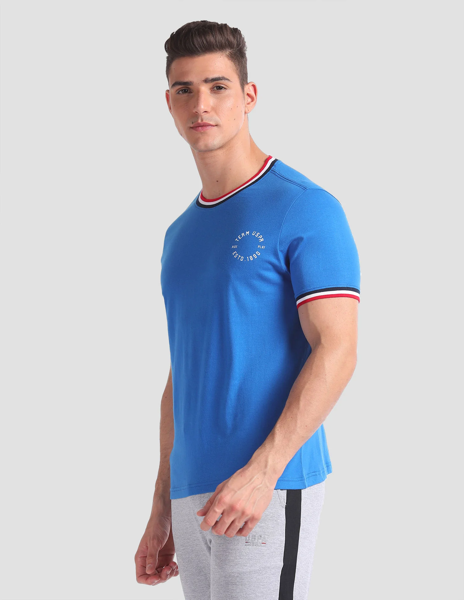 Striped Neck Cotton OEE01 Lounge T-Shirt - Pack Of 2 - Image 5