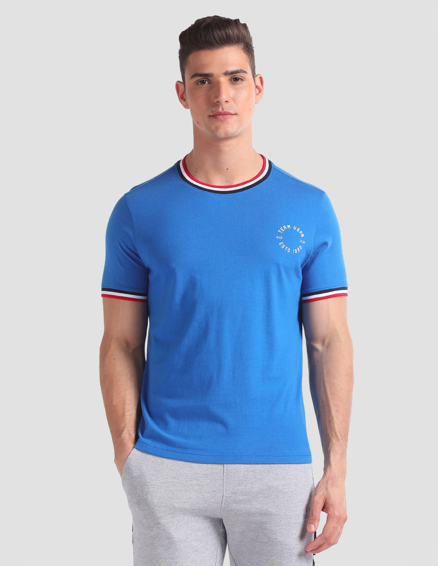 Striped Neck Cotton OEE01 Lounge T-Shirt - Pack Of 2 - Image 6