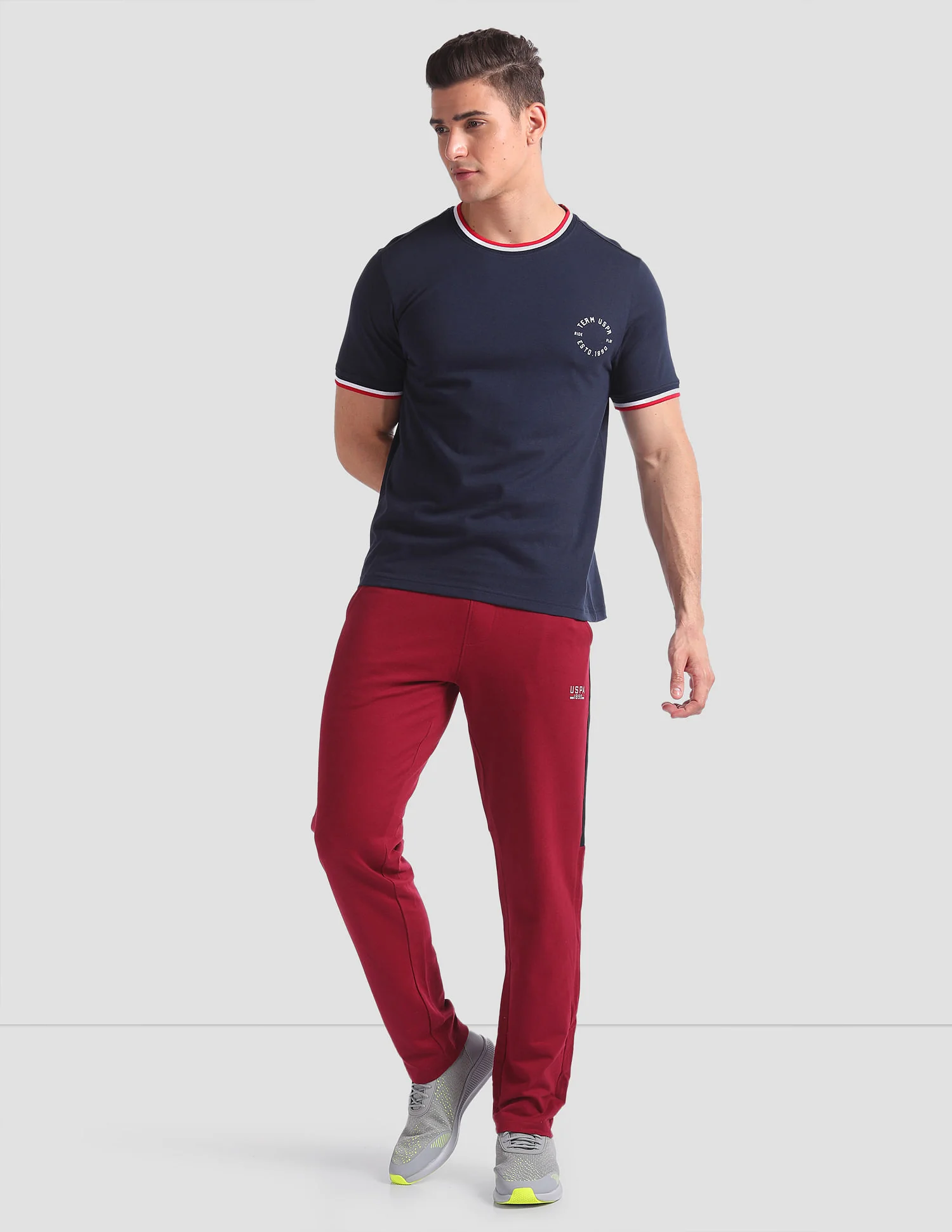 Striped Neck Cotton OEE01 Lounge T-Shirt - Pack Of 2 - Image 4