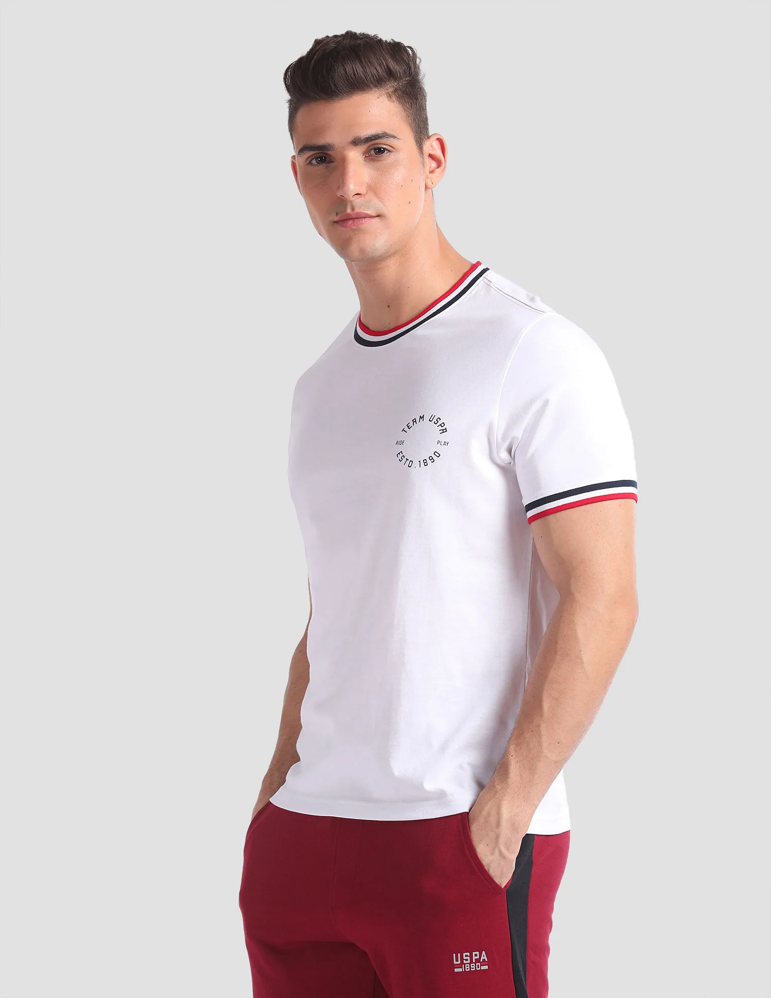 Striped Neck Cotton OEE01 Lounge T-Shirt - Pack Of 2 - Image 5