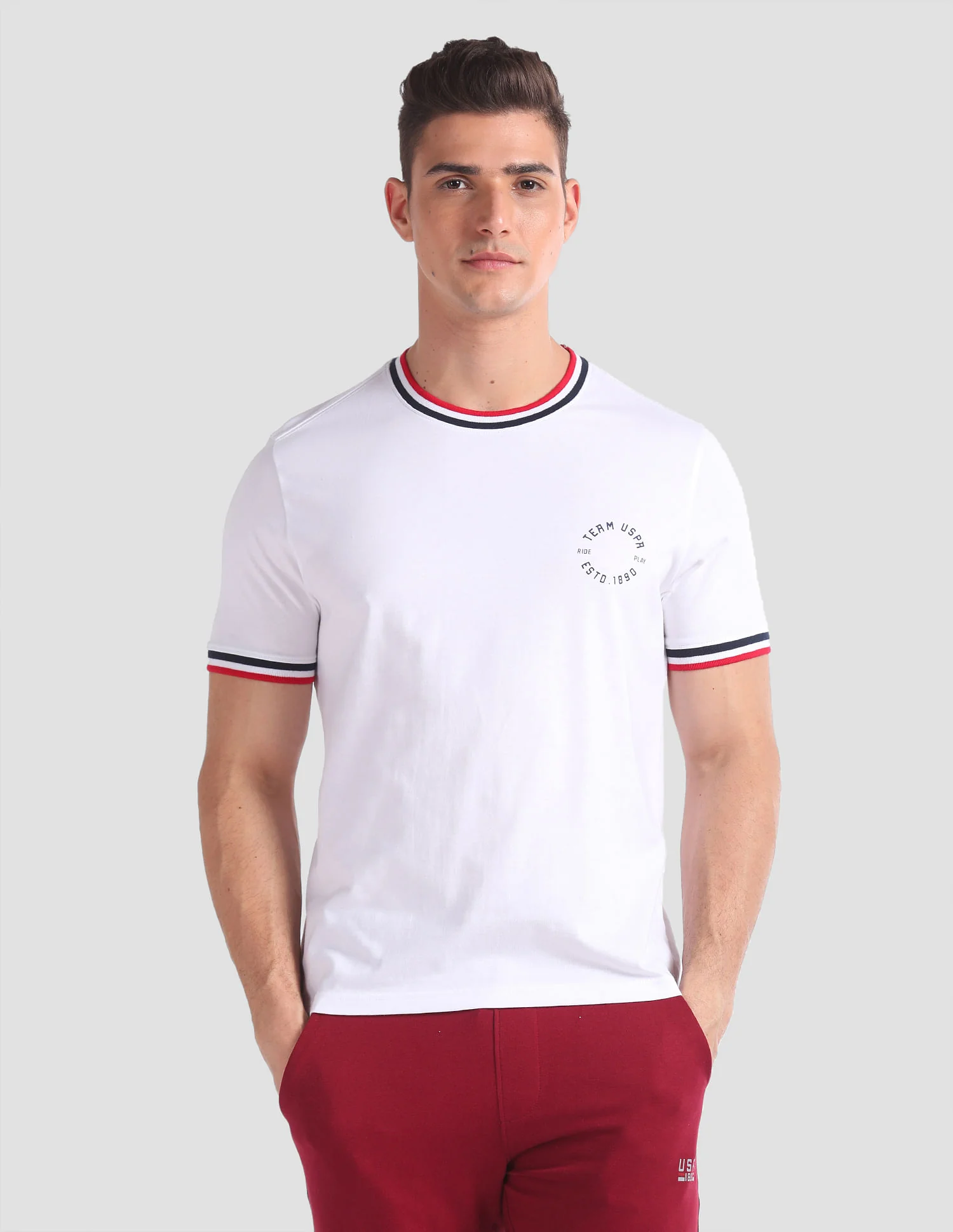 Striped Neck Cotton OEE01 Lounge T-Shirt - Pack Of 2 - Image 6