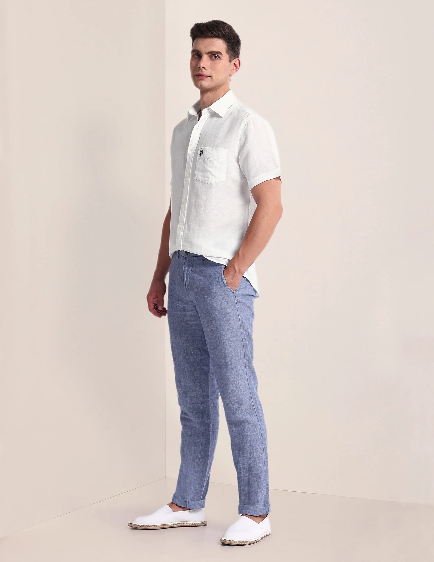 Tailored Fit Linen Blend Shirt - Image 3